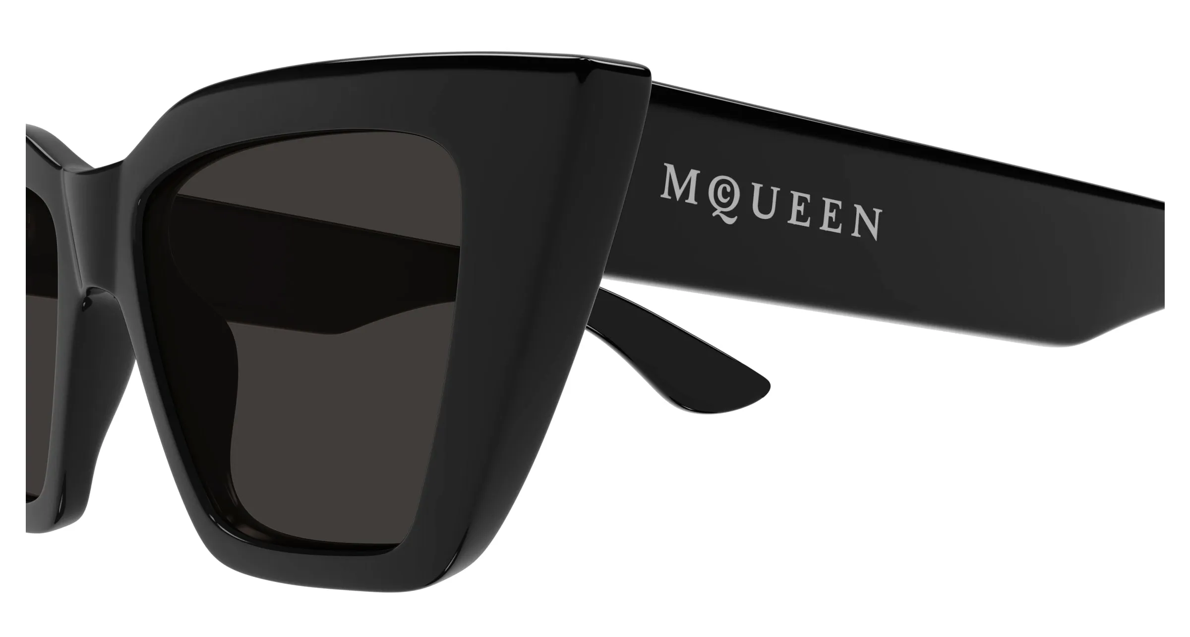 Alexander McQueen AM0507S 001 Occhiali da sole Acetato Nero Grigio Cat Eye - immagine 3