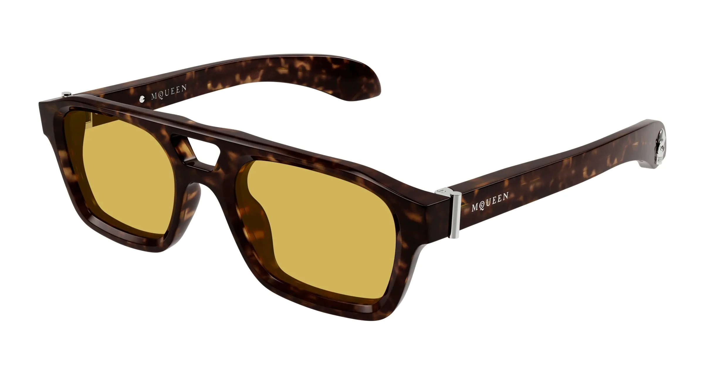 Alexander McQueen AM0505S 002 Occhiali da sole Acetato Havana Pilot - immagine 1