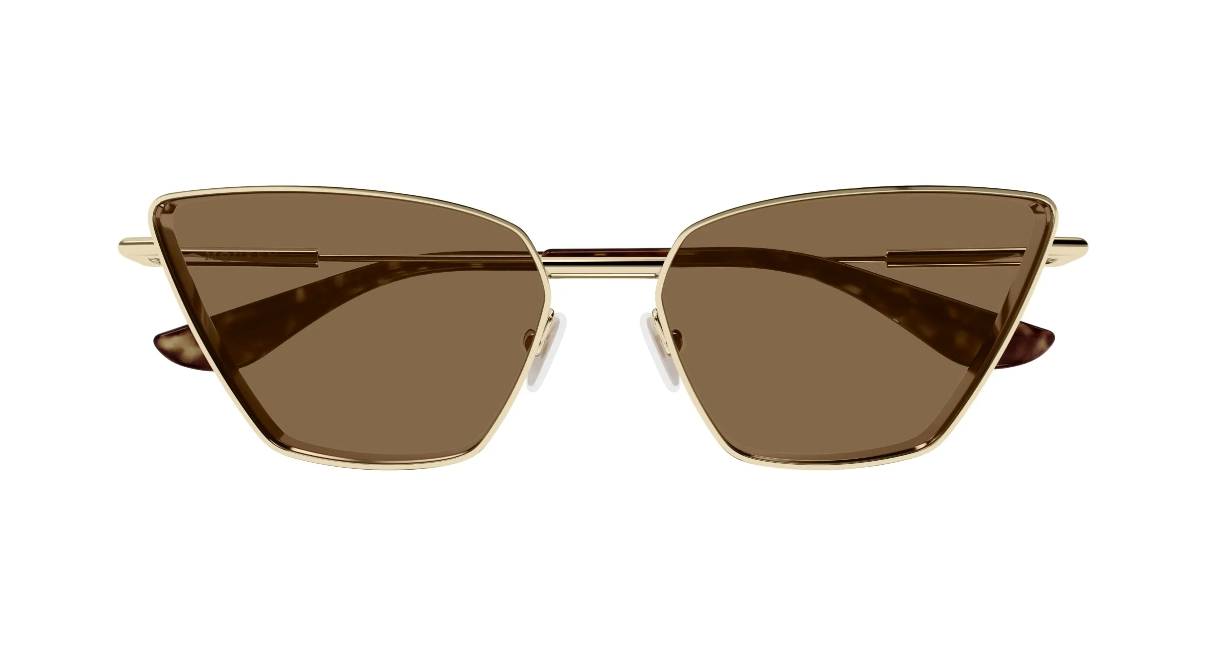 Alexander McQueen AM0501S 002 Occhiali da sole Metallo Oro Marrone Cat Eye - immagine 2