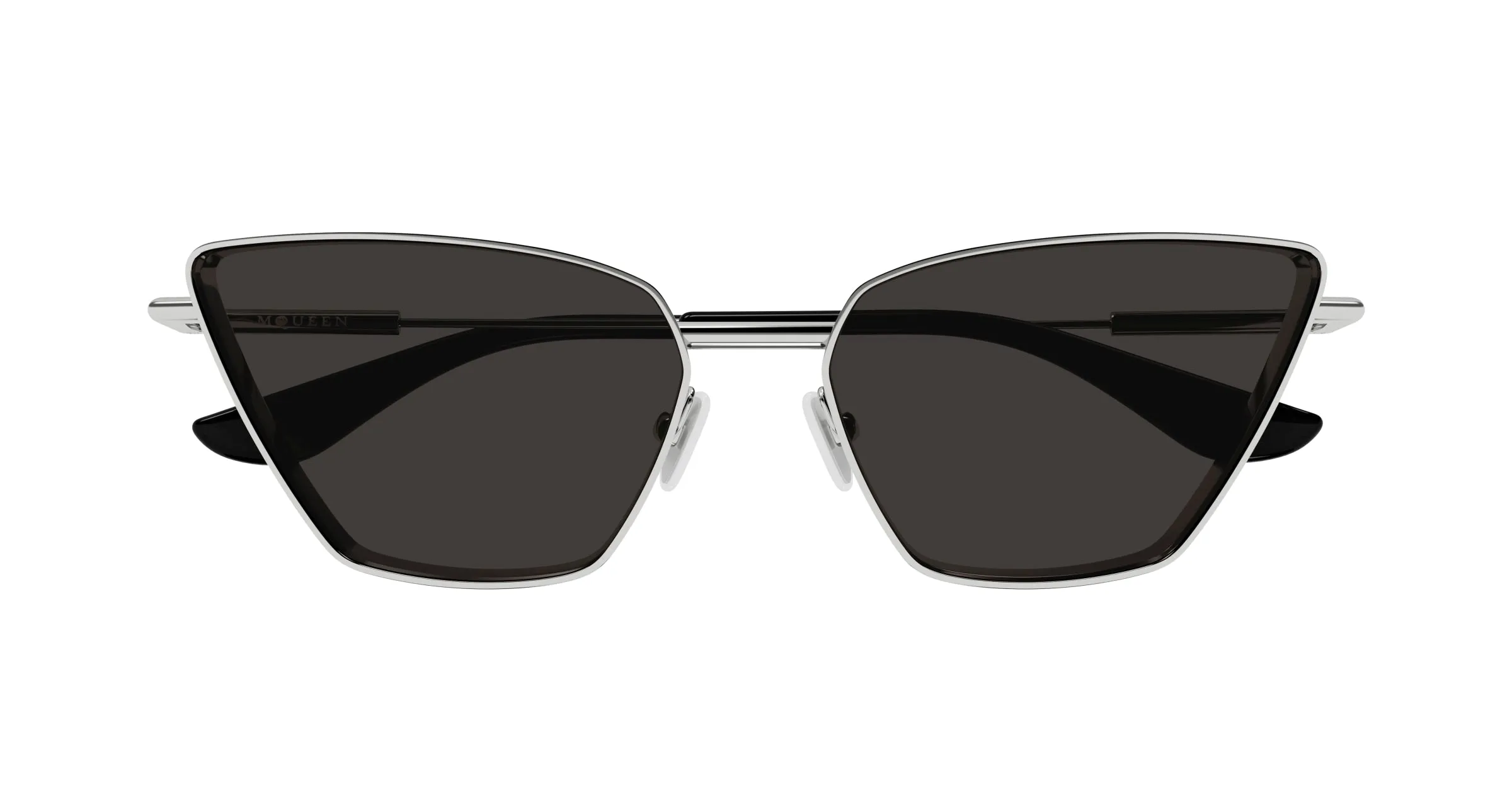 Alexander McQueen AM0501S 001 Occhiali da sole Metallo Argento Grigio Cat Eye - immagine 2