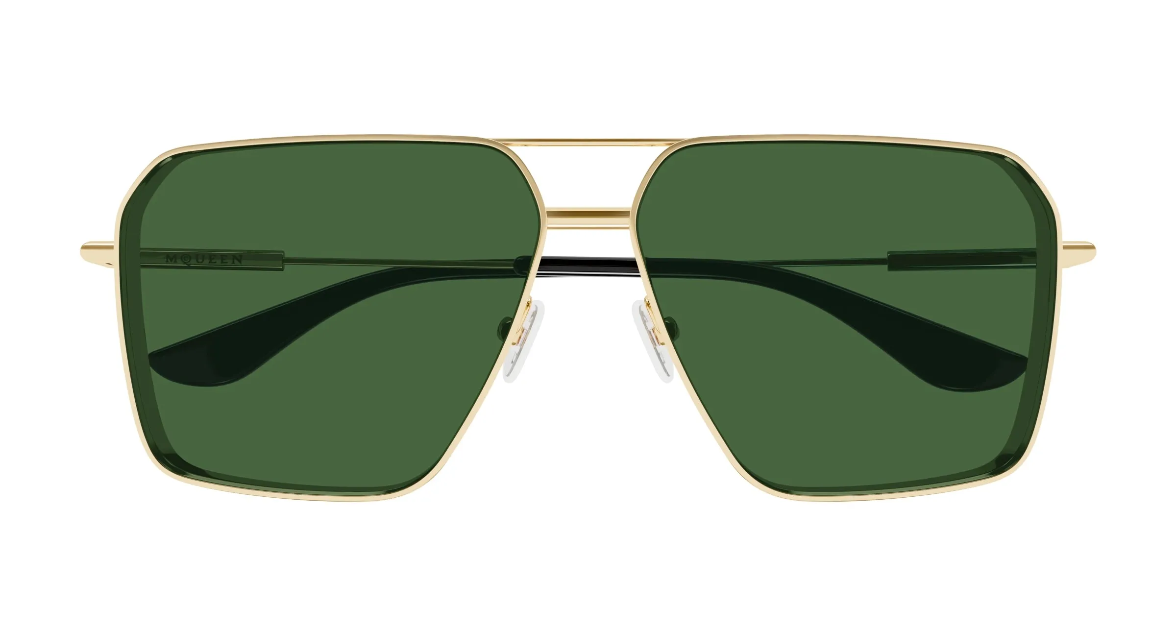 Alexander McQueen AM0500S 003 Occhiali da sole Metallo Oro Verde Pilot - immagine 2