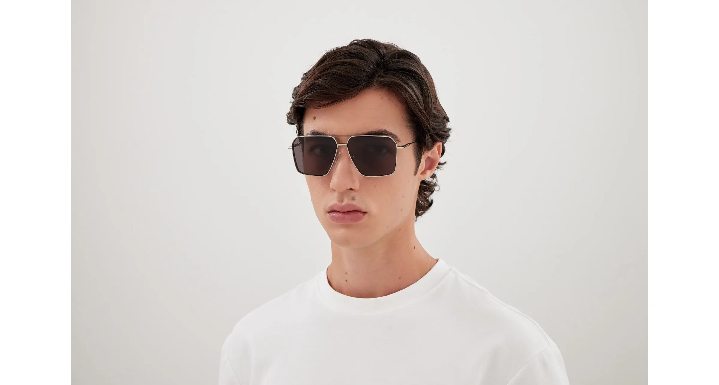 Alexander McQueen AM0500S 001 Occhiali da sole Metallo Argento Grigio Pilot - immagine 4