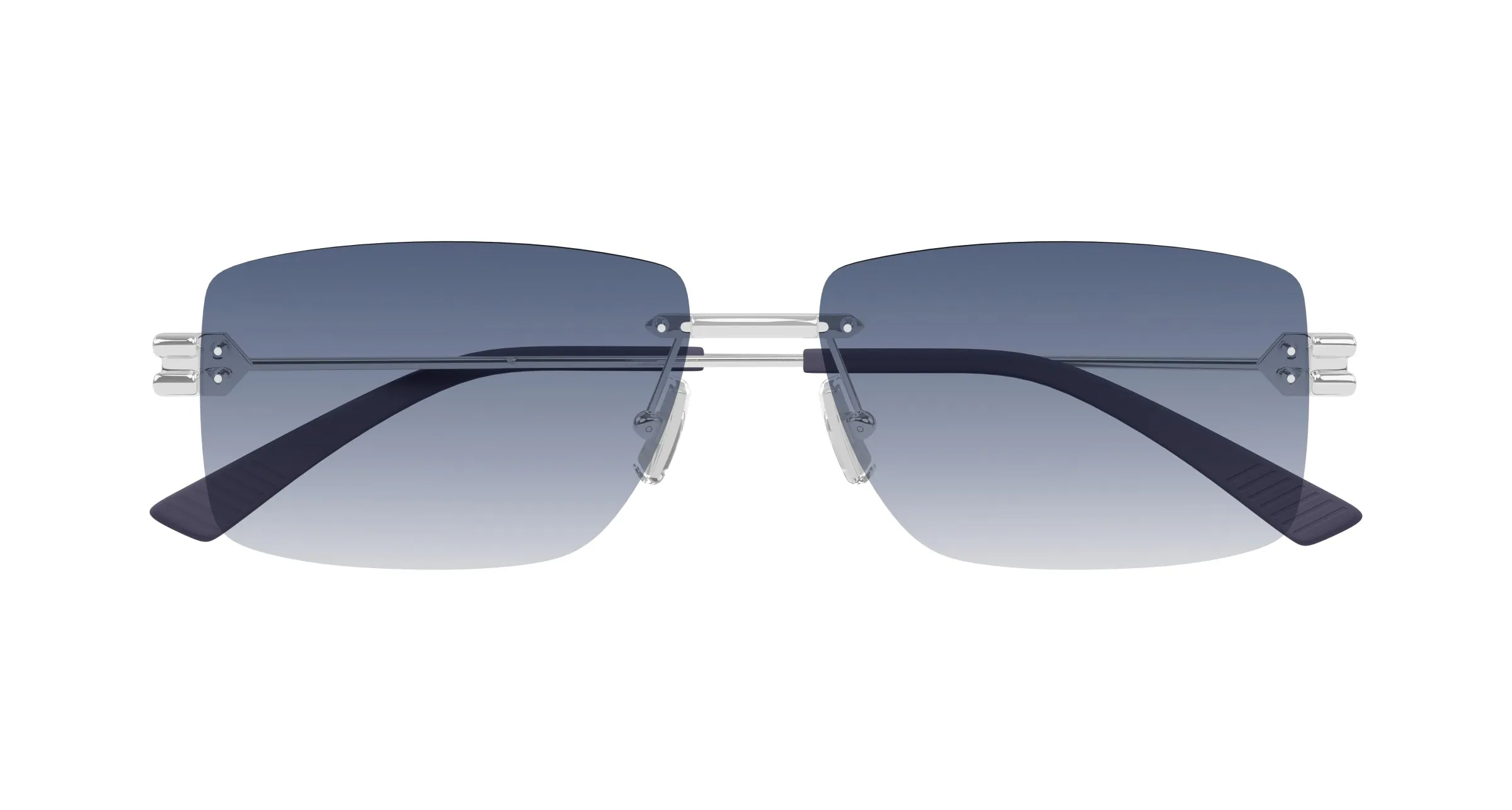 Bottega Veneta BV1126S 005 Occhiali da sole Metallo Argento Blu Squadrata - immagine 2