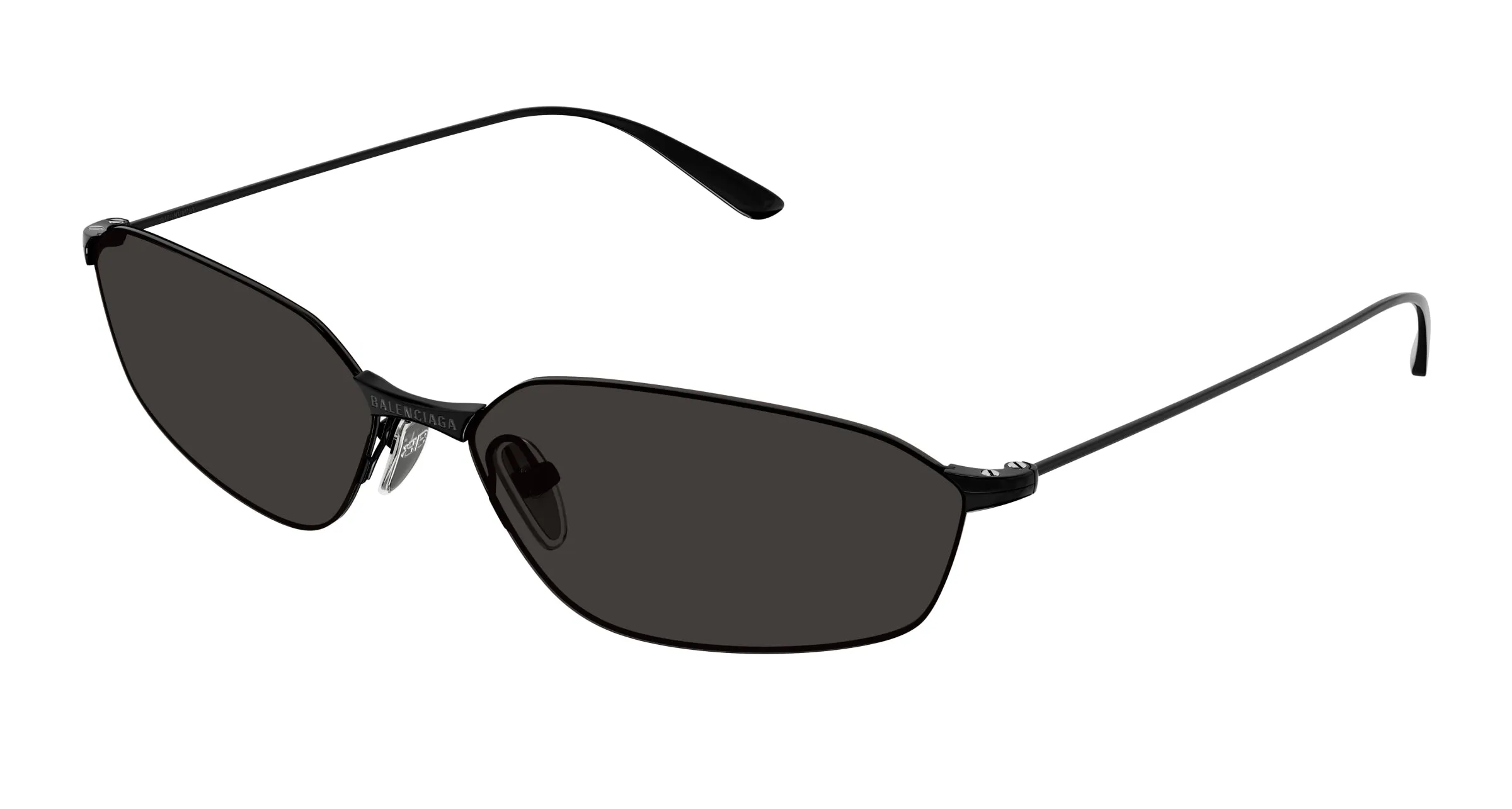 Balenciaga BB0412S 001 Occhiali da sole Metallo Nero Grigio Geometrica - immagine 1
