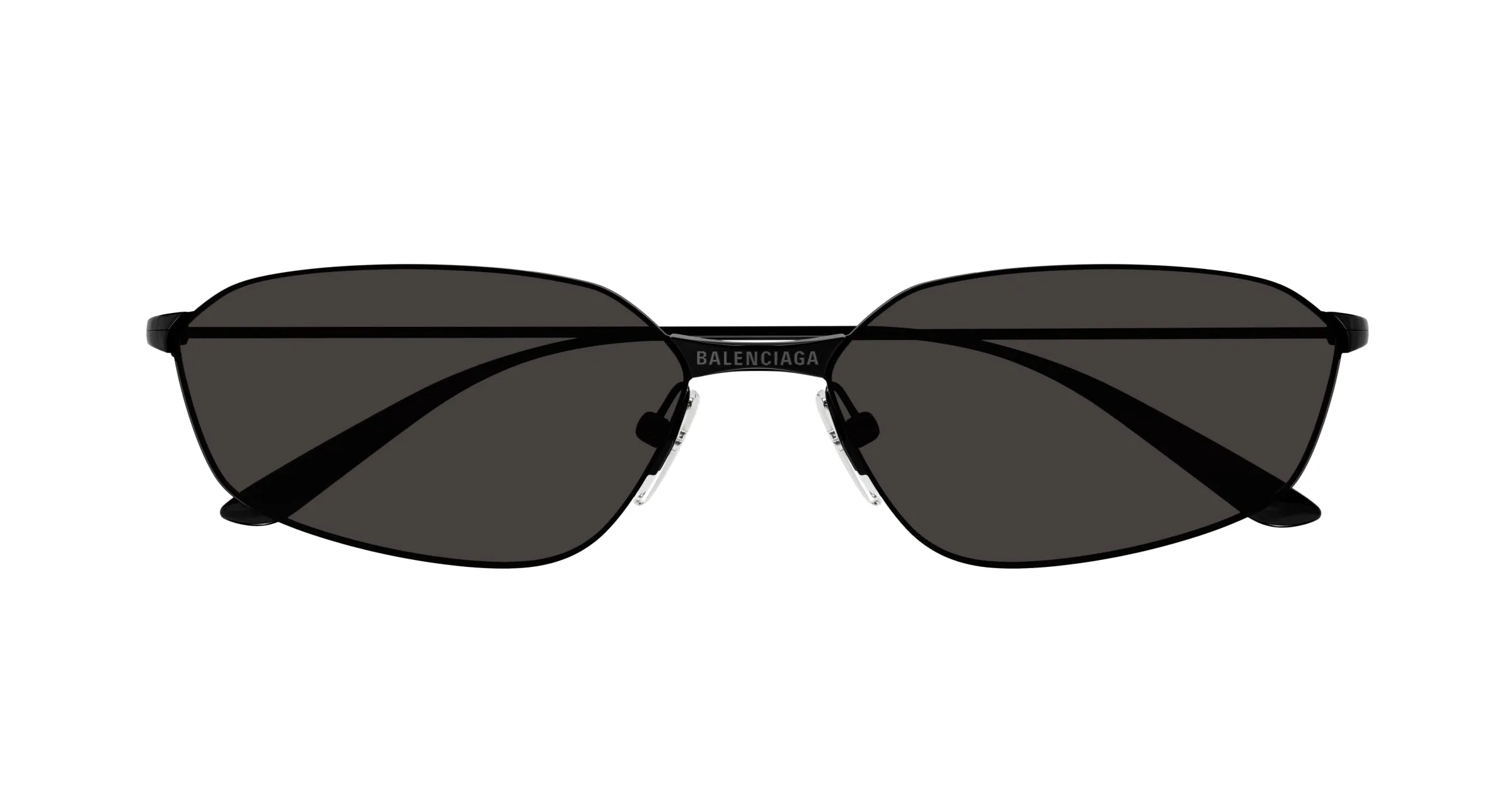 Balenciaga BB0412S 001 Occhiali da sole Metallo Nero Grigio Geometrica - immagine 2