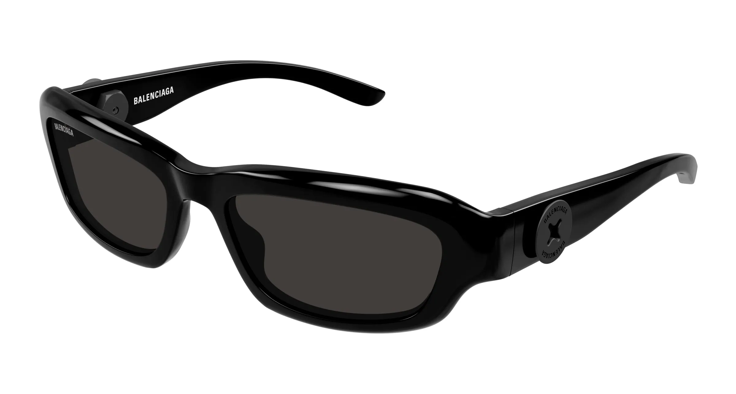 Balenciaga BB0409S 001 Occhiali da sole Acetato Nero Grigio Squadrata - immagine 1