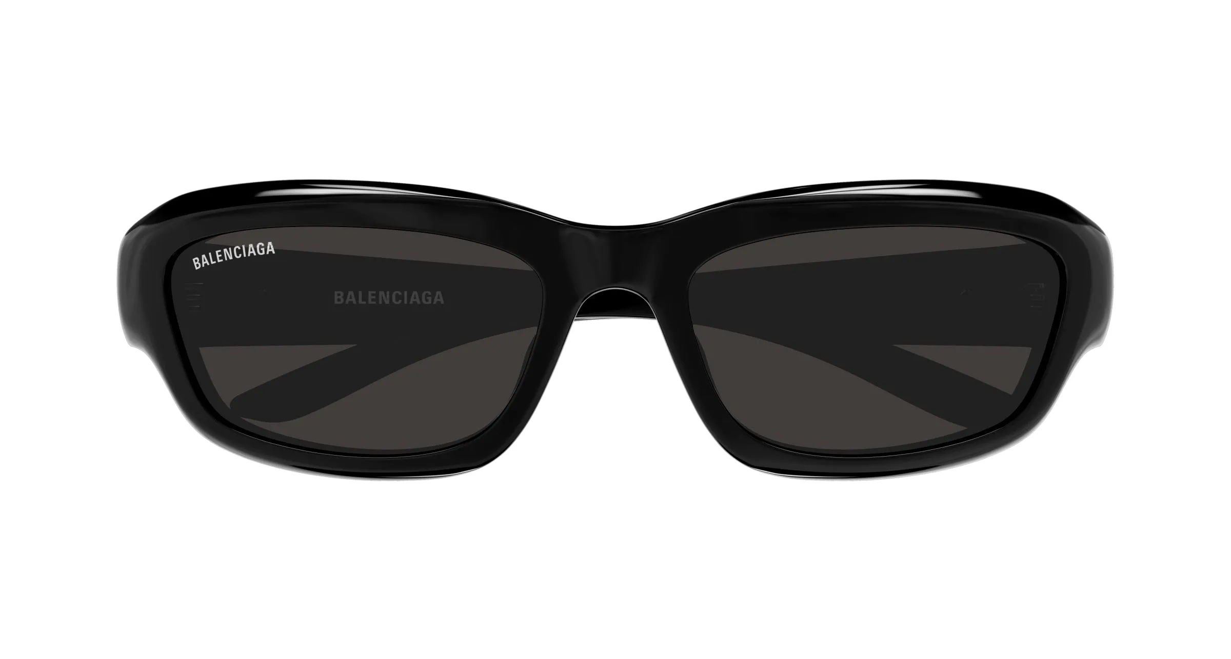 Balenciaga BB0409S 001 Occhiali da sole Acetato Nero Grigio Squadrata - immagine 2
