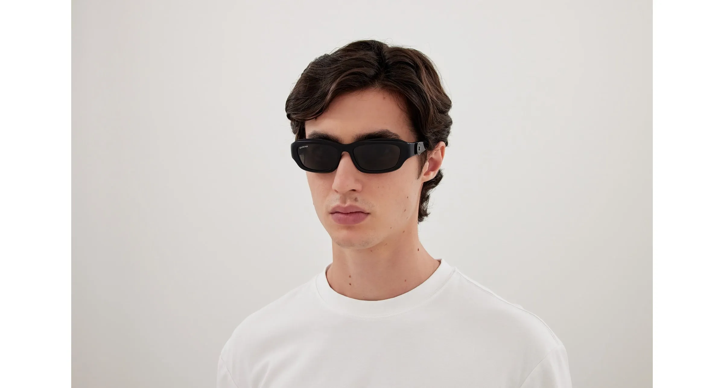 Balenciaga BB0409S 001 Occhiali da sole Acetato Nero Grigio Squadrata - immagine 4