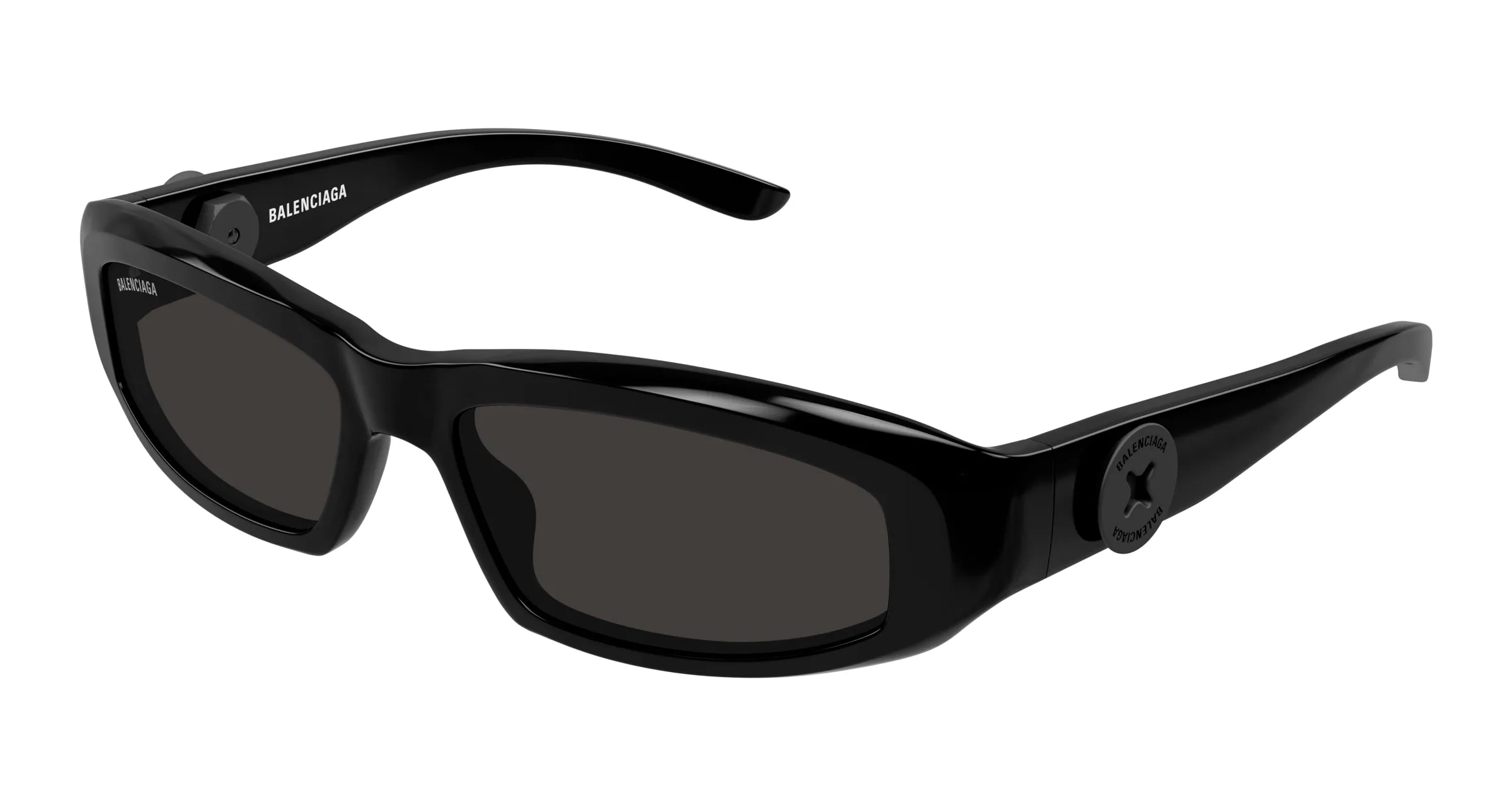Balenciaga BB0408S 001 Occhiali da sole Acetato Nero Grigio Squadrata - immagine 1