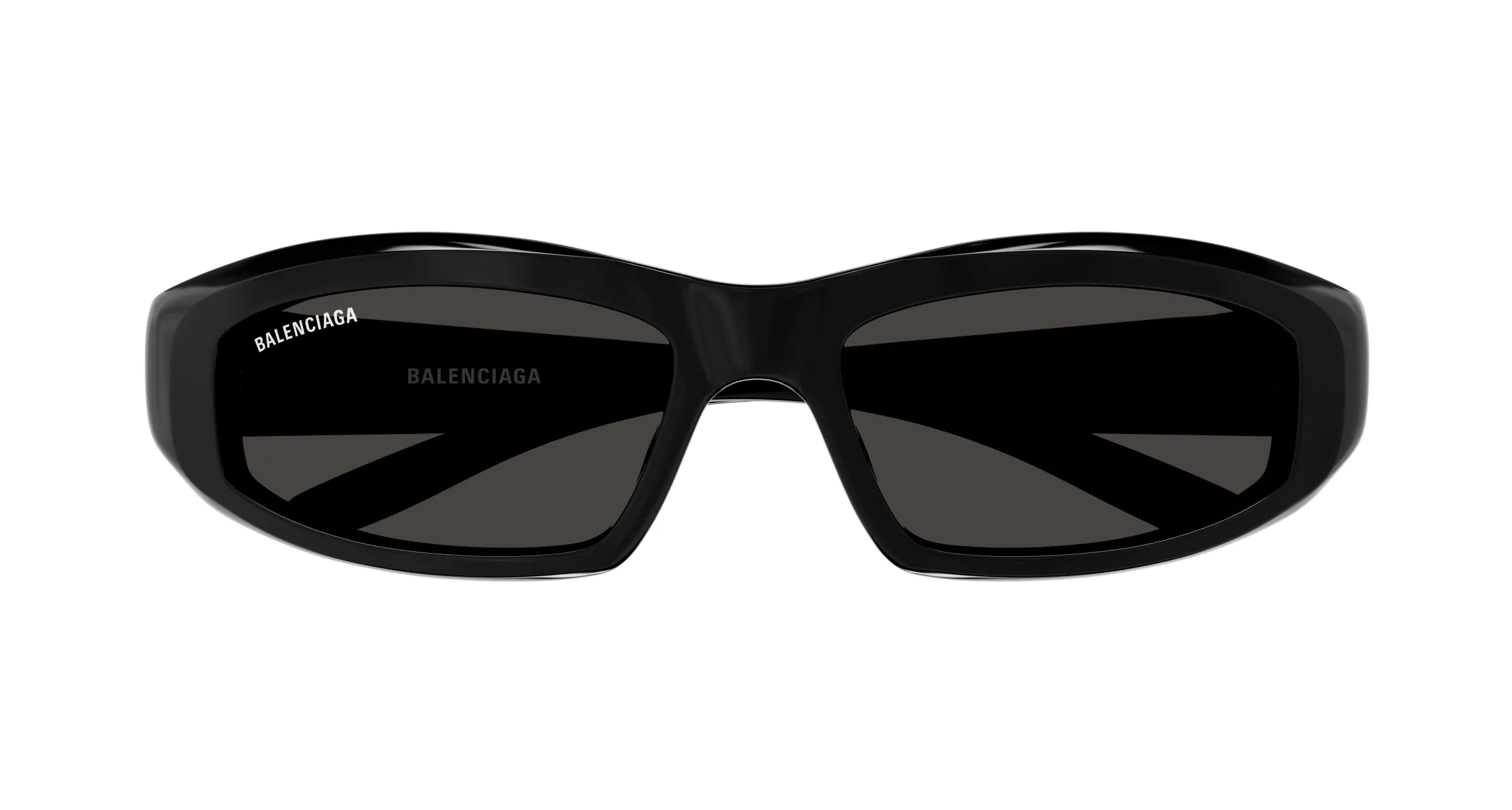 Balenciaga BB0408S 001 Occhiali da sole Acetato Nero Grigio Squadrata - immagine 2