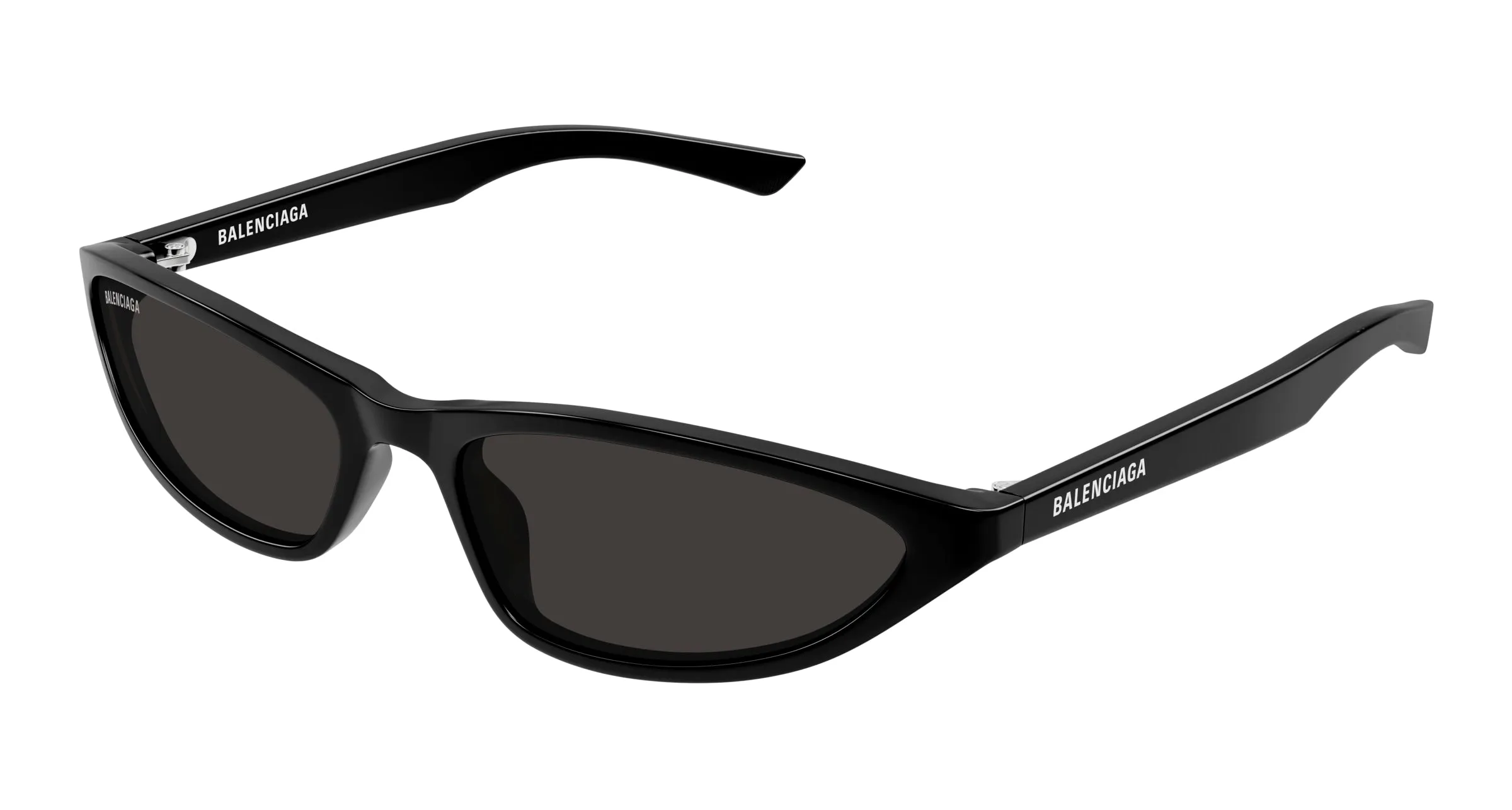 Balenciaga BB0402S 001 Occhiali da sole Acetato Nero Grigio Rotonda - immagine 1