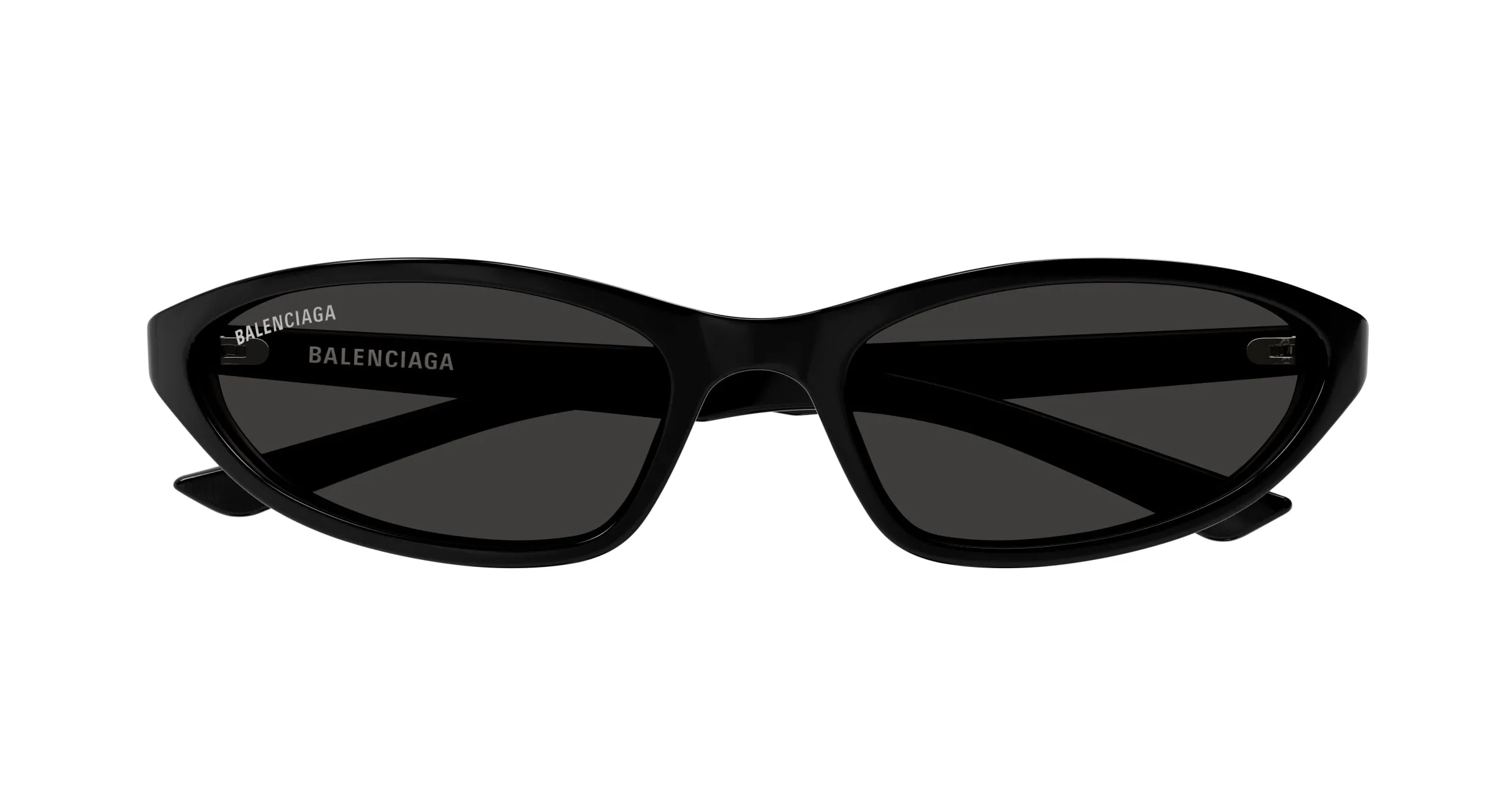 Balenciaga BB0402S 001 Occhiali da sole Acetato Nero Grigio Rotonda - immagine 2