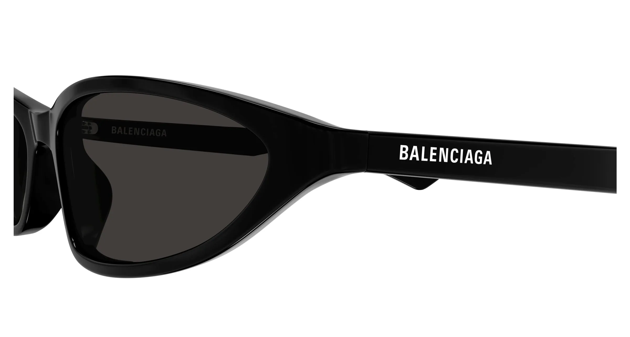 Balenciaga BB0402S 001 Occhiali da sole Acetato Nero Grigio Rotonda - immagine 3