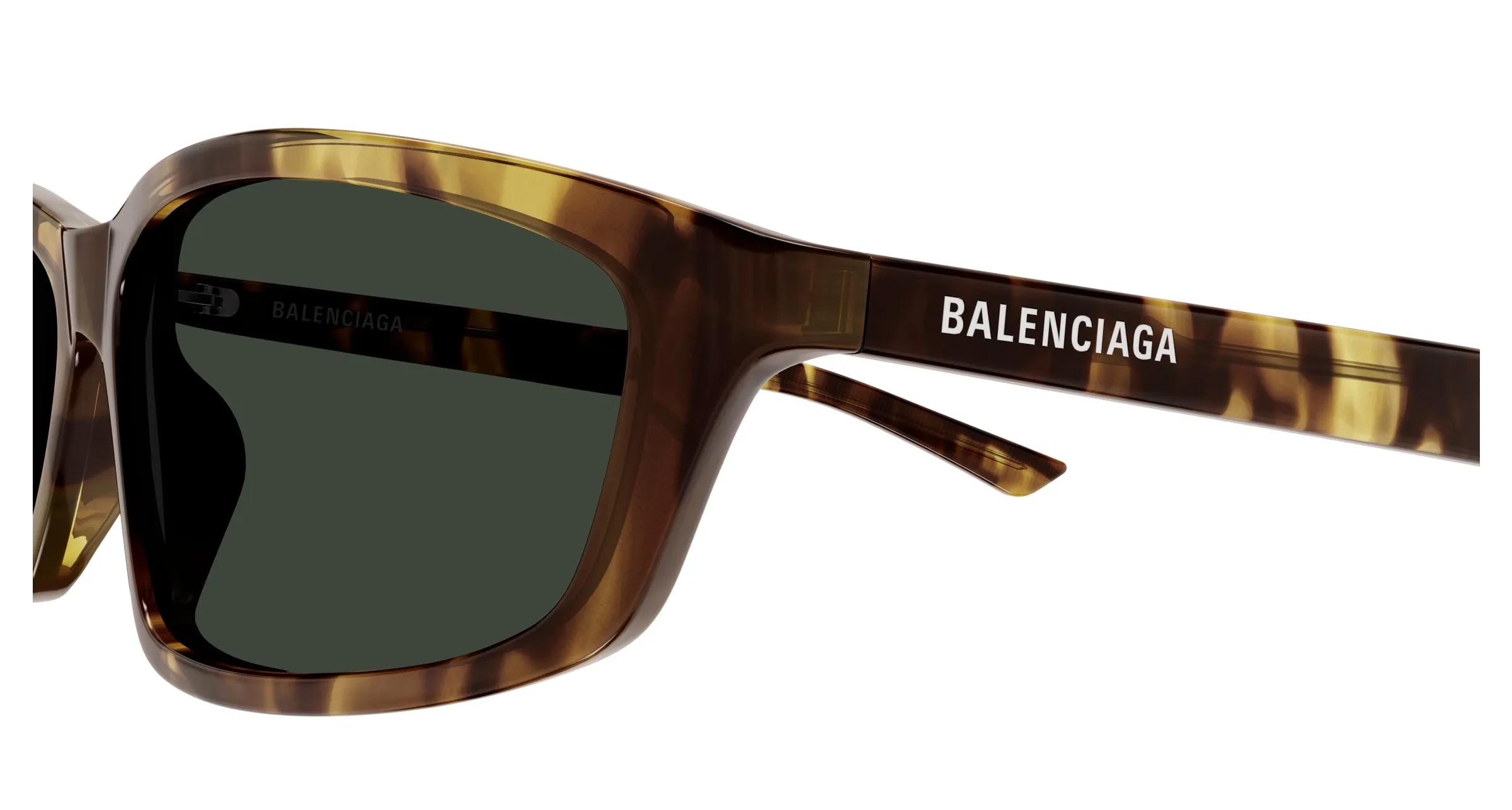 Balenciaga BB0401S 003 Occhiali da sole Acetato Havana Verde Squadrata - immagine 3