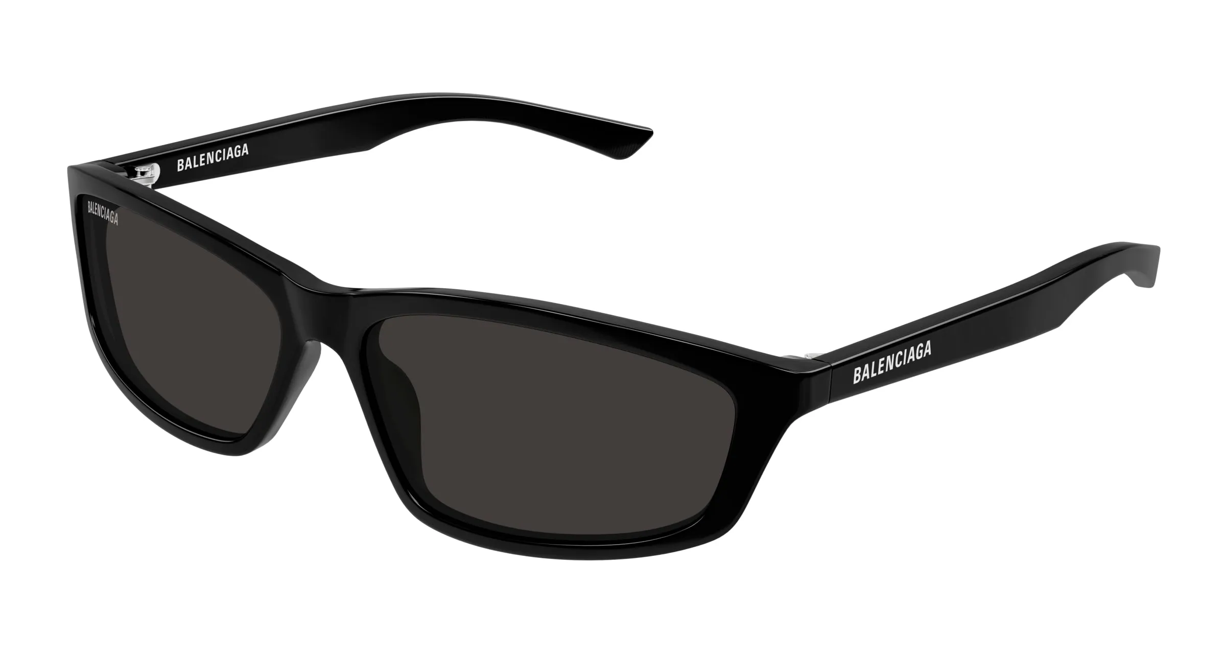 Balenciaga BB0401S 001 Occhiali da sole Acetato Nero Grigio Squadrata - immagine 1