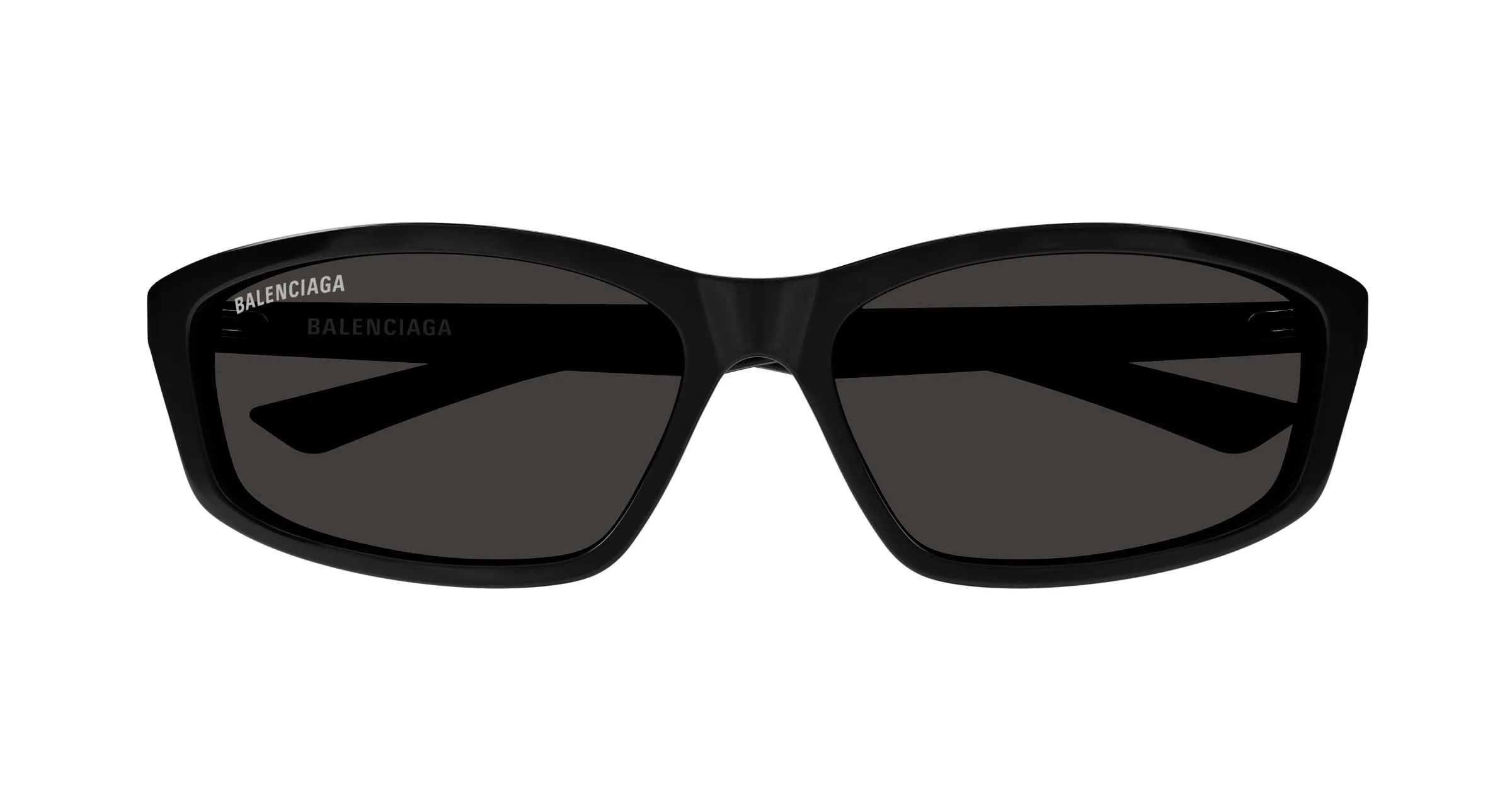 Balenciaga BB0401S 001 Occhiali da sole Acetato Nero Grigio Squadrata - immagine 2