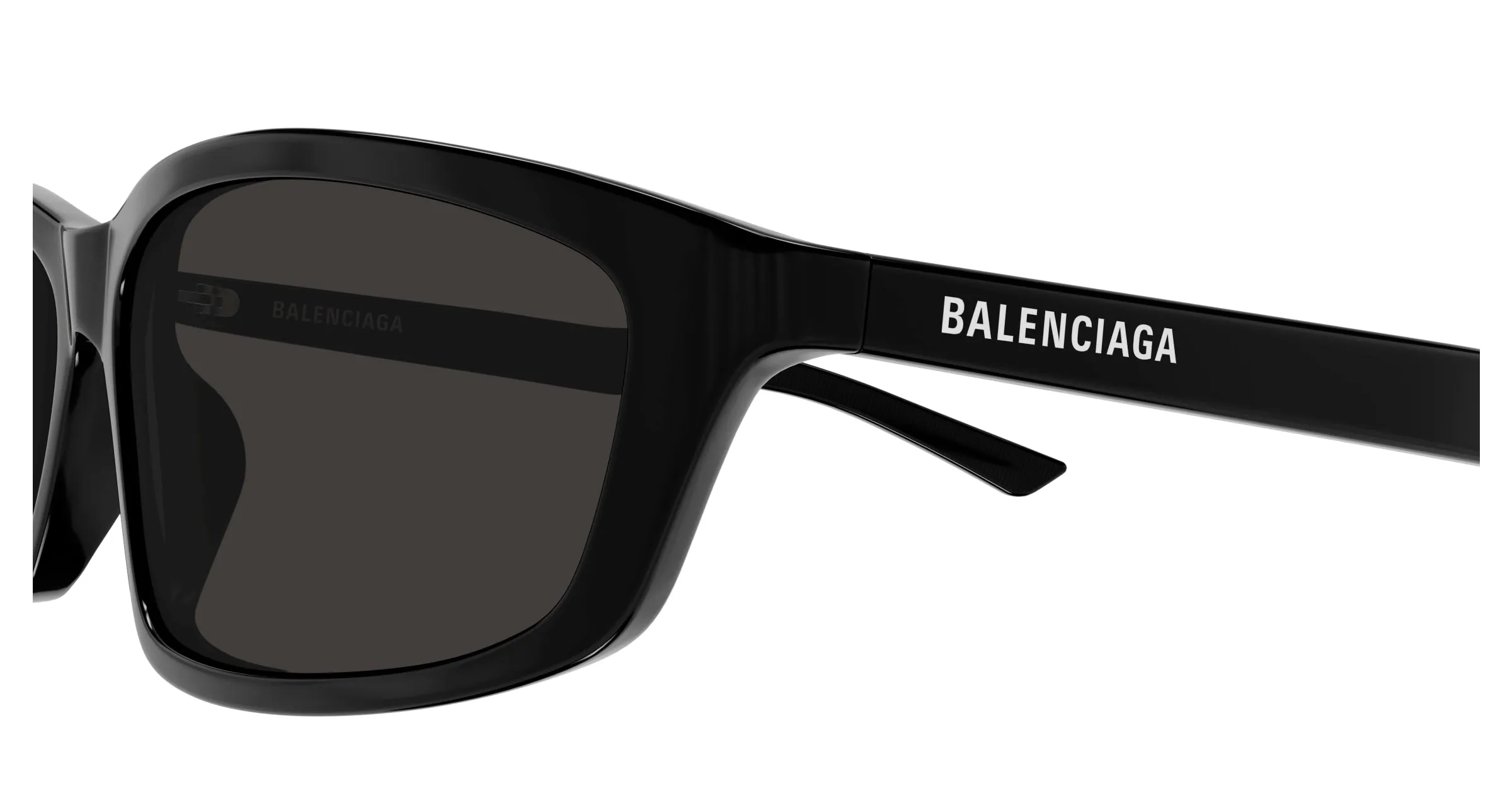 Balenciaga BB0401S 001 Occhiali da sole Acetato Nero Grigio Squadrata - immagine 3
