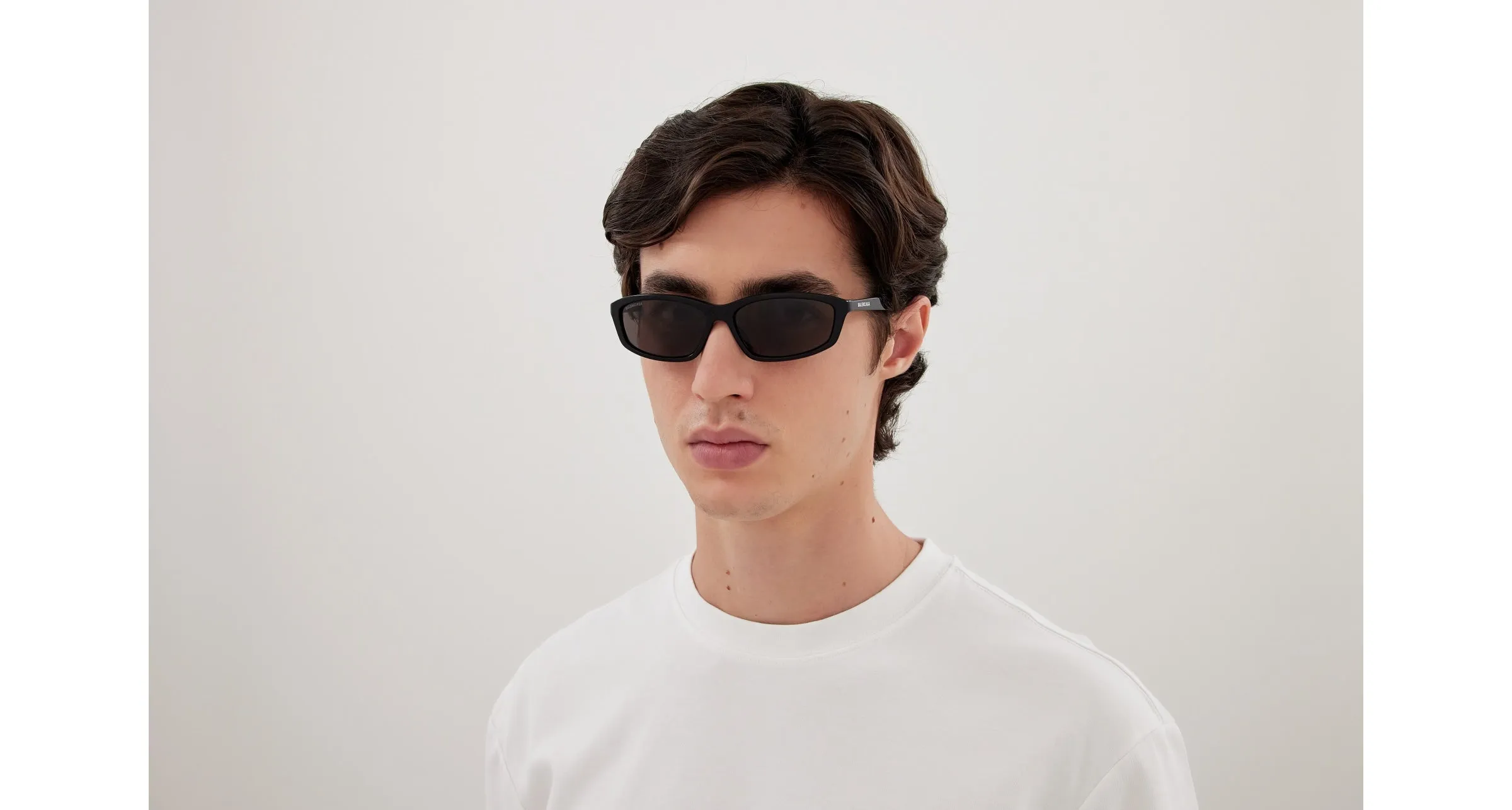 Balenciaga BB0401S 001 Occhiali da sole Acetato Nero Grigio Squadrata - immagine 4