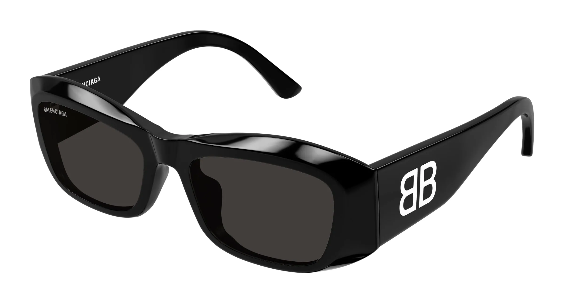 Balenciaga BB0397SA 001 Occhiali da sole Acetato Nero Grigio Squadrata - immagine 1