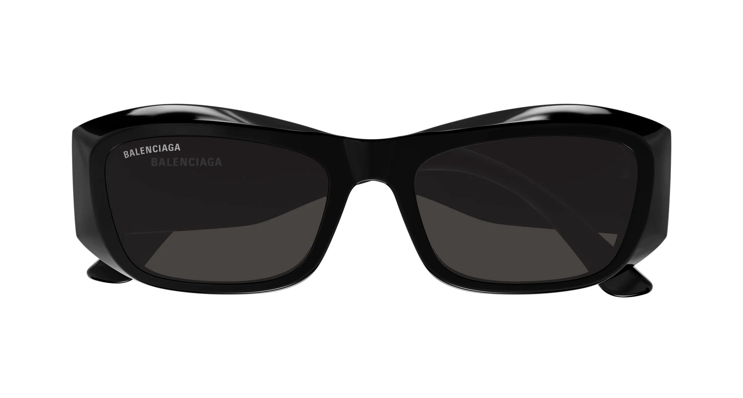 Balenciaga BB0397SA 001 Occhiali da sole Acetato Nero Grigio Squadrata - immagine 2