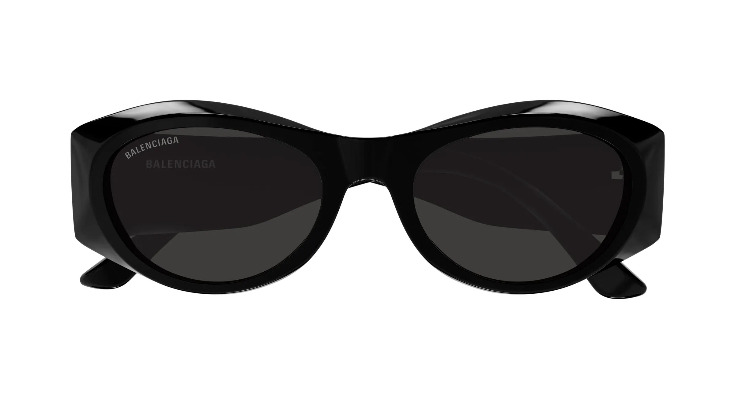Balenciaga BB0396SK 001 Occhiali da sole Acetato Nero Grigio Rotonda - immagine 2