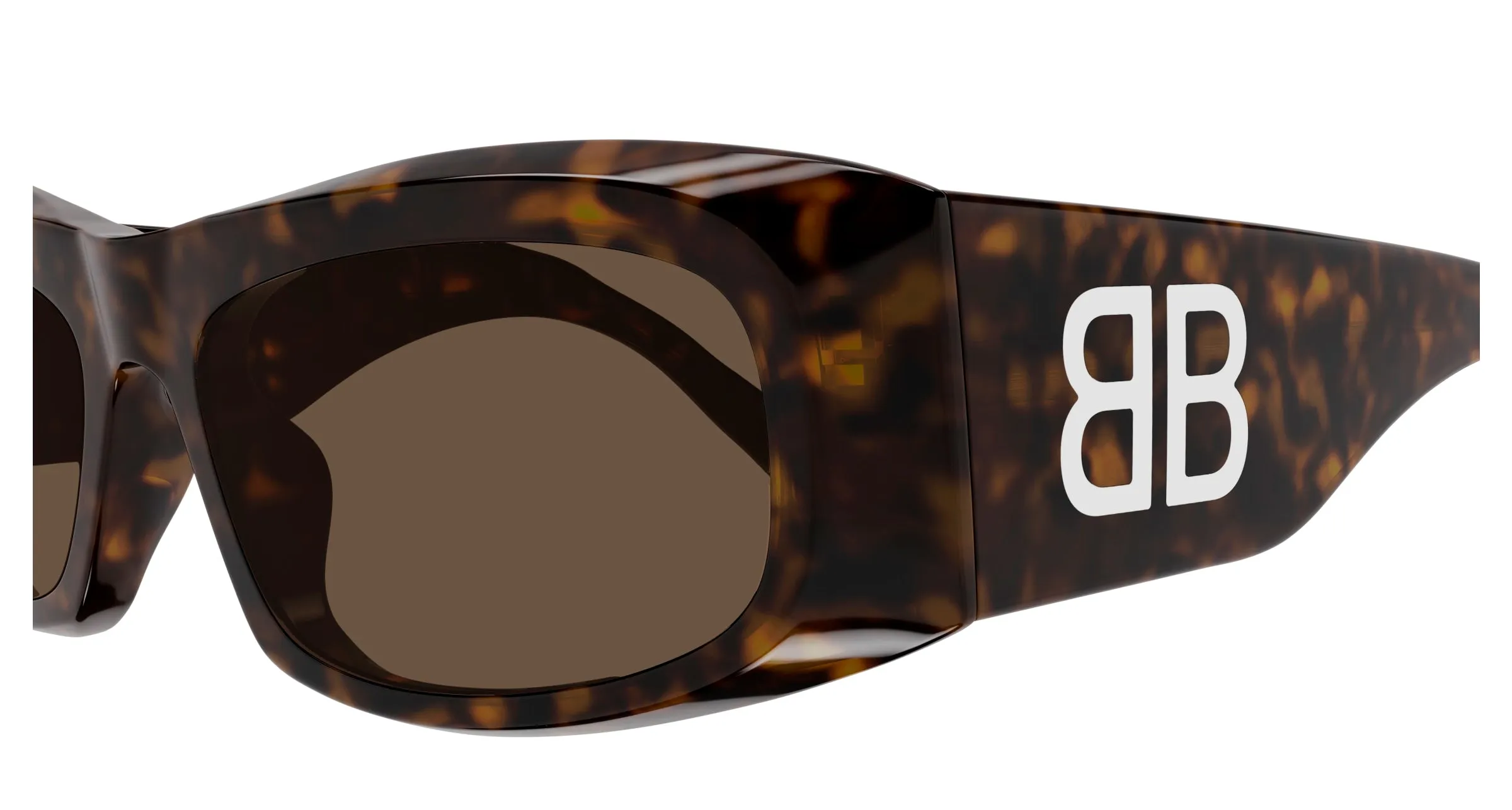 Balenciaga BB0395S 002 Occhiali da sole Acetato Havana Marrone Squadrata - immagine 3