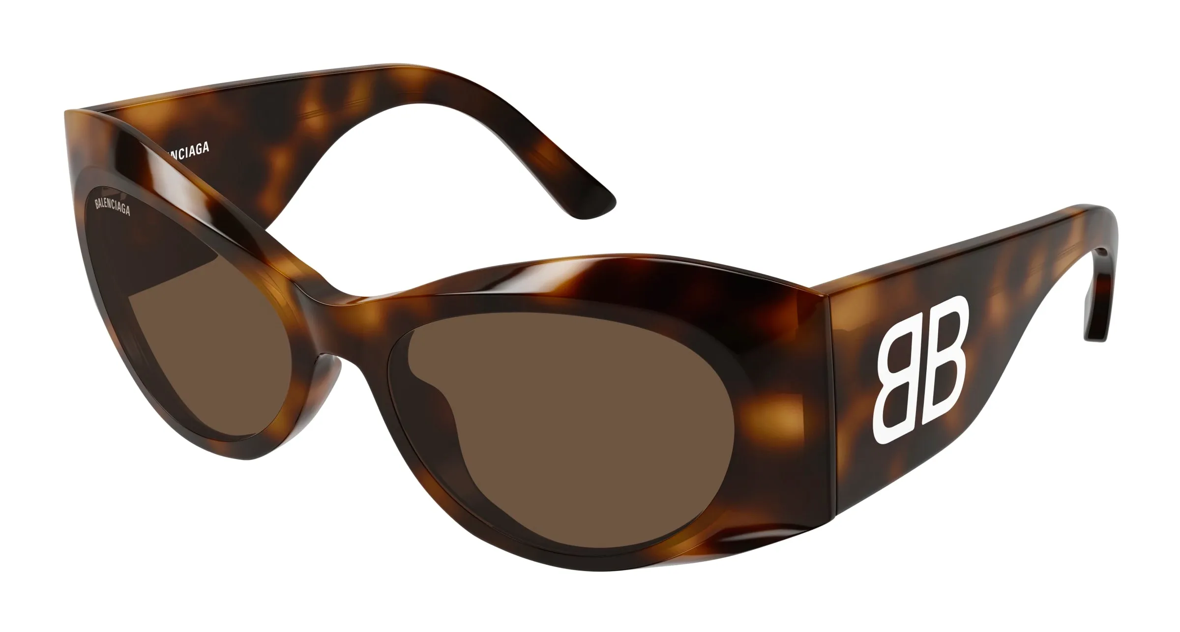Balenciaga BB0394S 002 Occhiali da sole Acetato Havana Marrone Farfalla - immagine 1