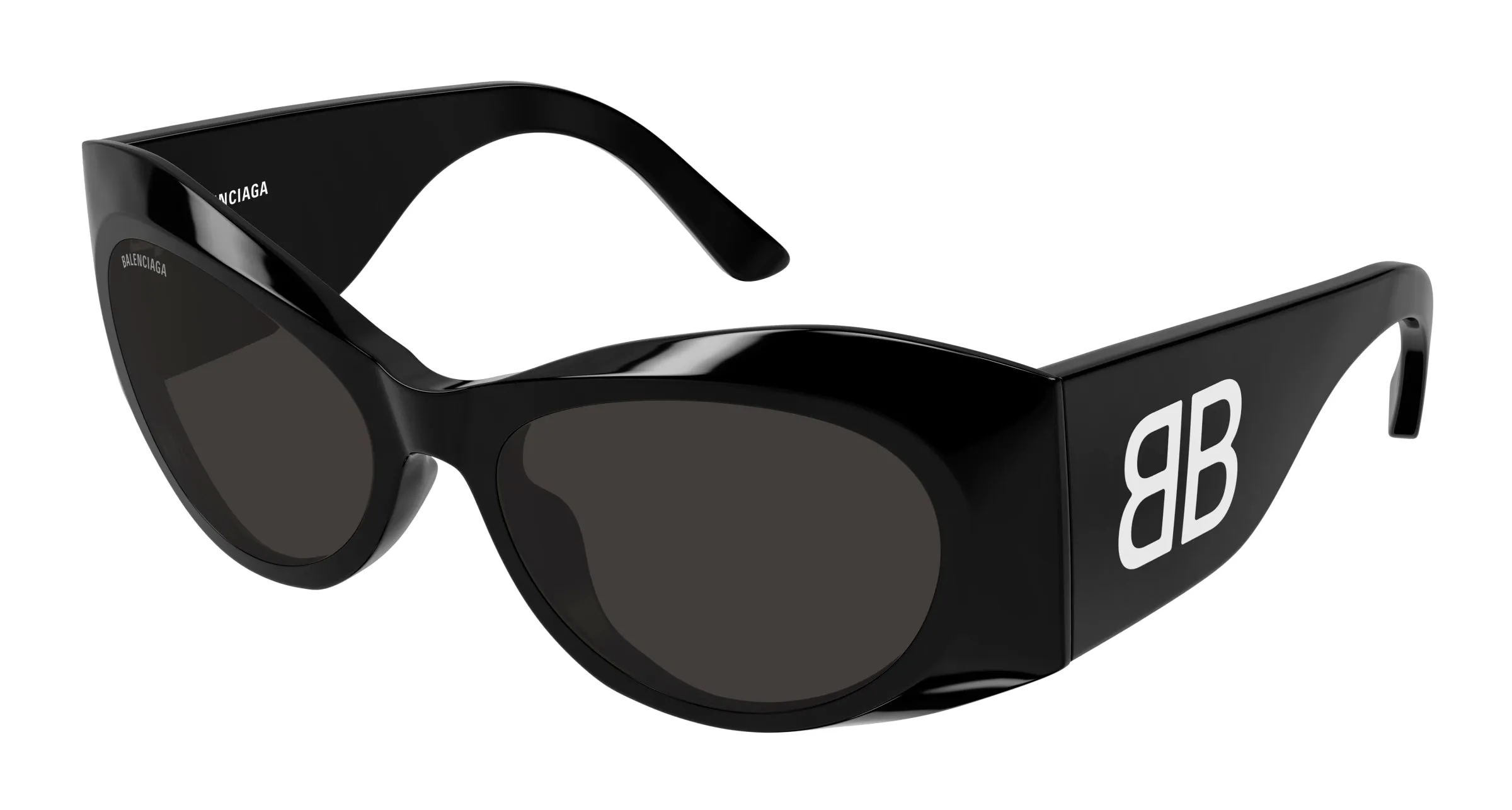 Balenciaga BB0394S 001 Occhiali da sole Acetato Nero Grigio Farfalla - immagine 1