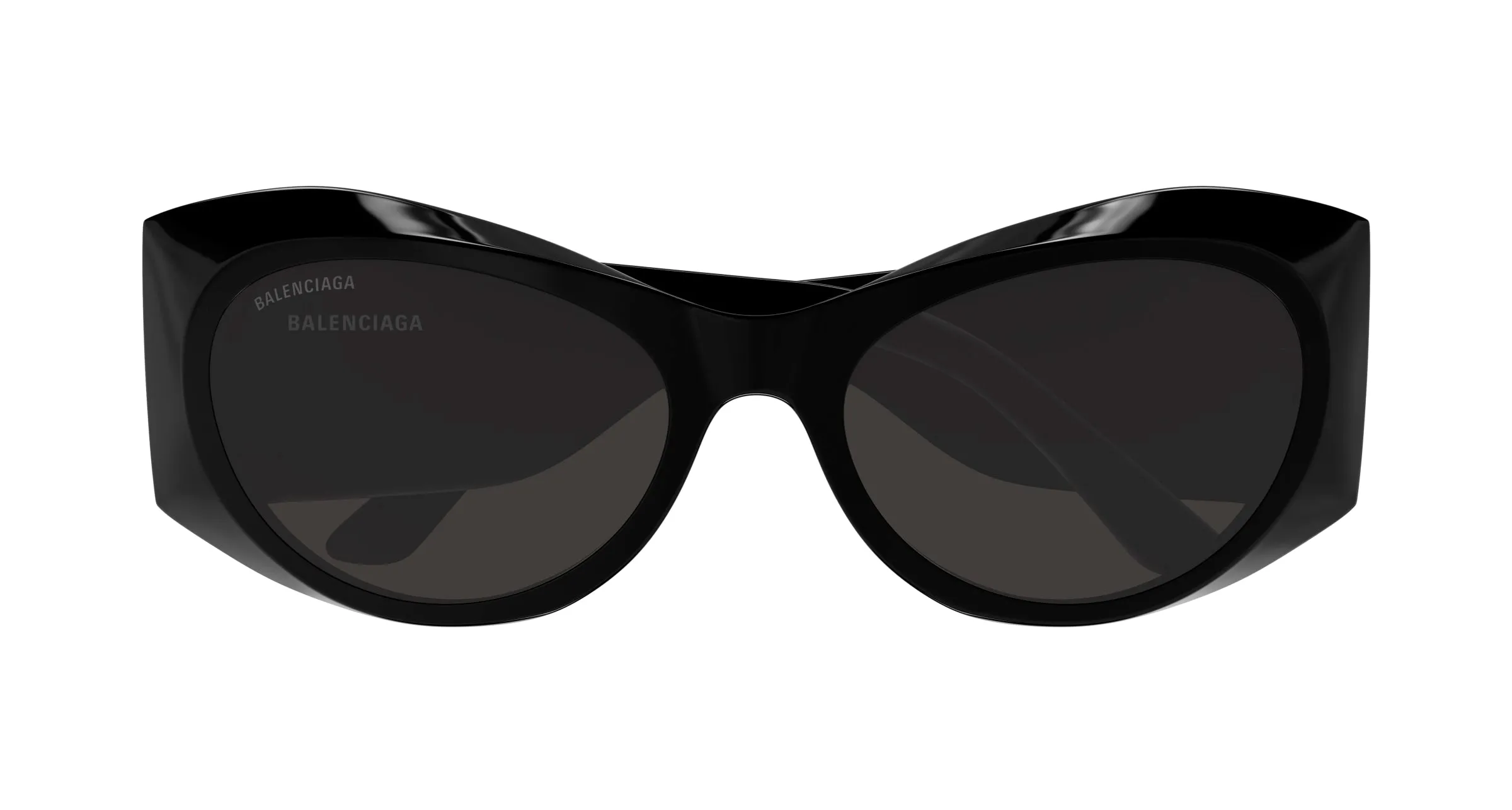 Balenciaga BB0394S 001 Occhiali da sole Acetato Nero Grigio Farfalla - immagine 2