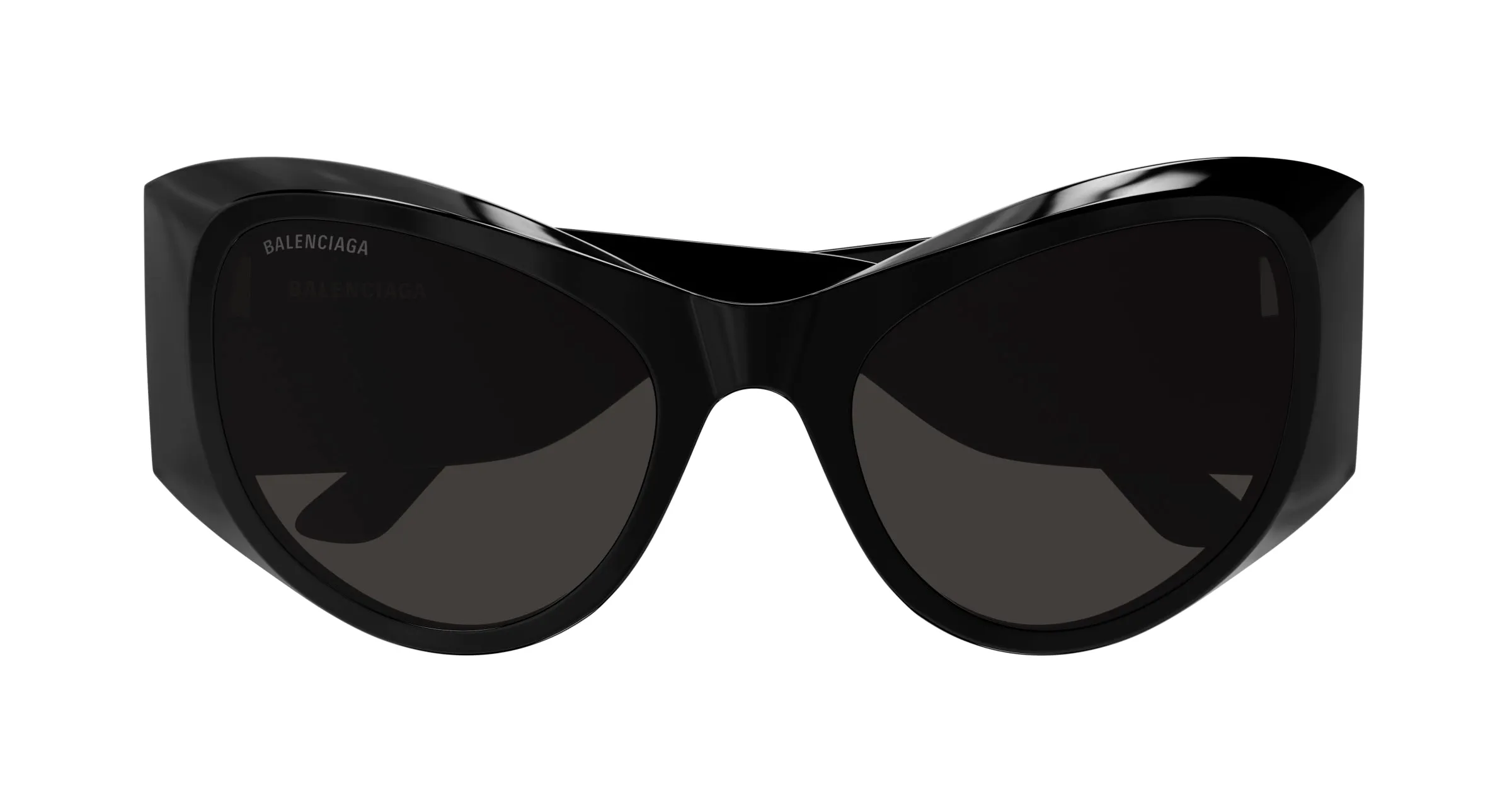 Balenciaga BB0393S 001 Occhiali da sole Acetato Nero Grigio Farfalla - immagine 2