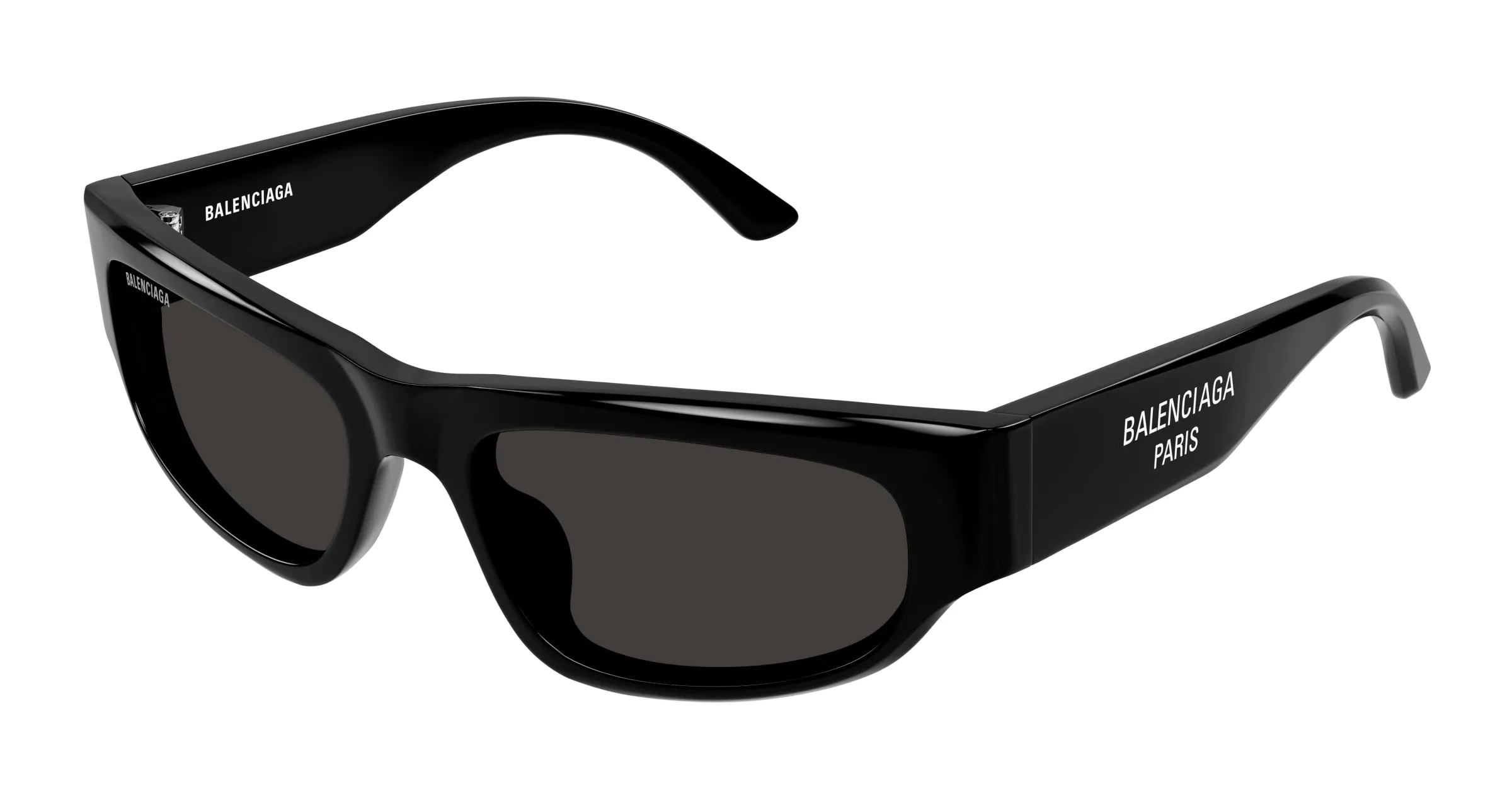 Balenciaga BB0388S 001 Occhiali da sole Acetato Nero Grigio Squadrata - immagine 1