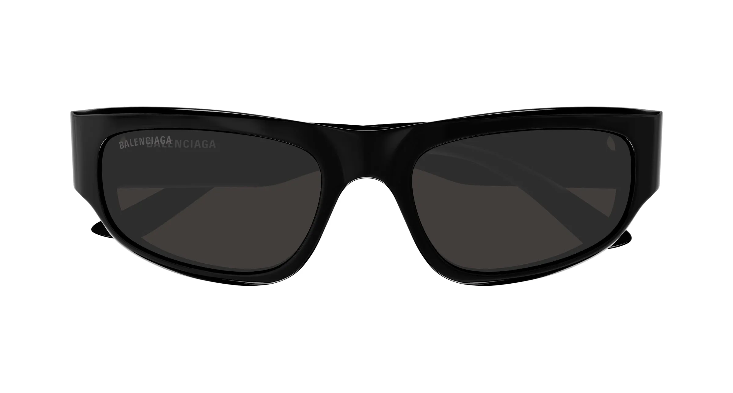 Balenciaga BB0388S 001 Occhiali da sole Acetato Nero Grigio Squadrata - immagine 2
