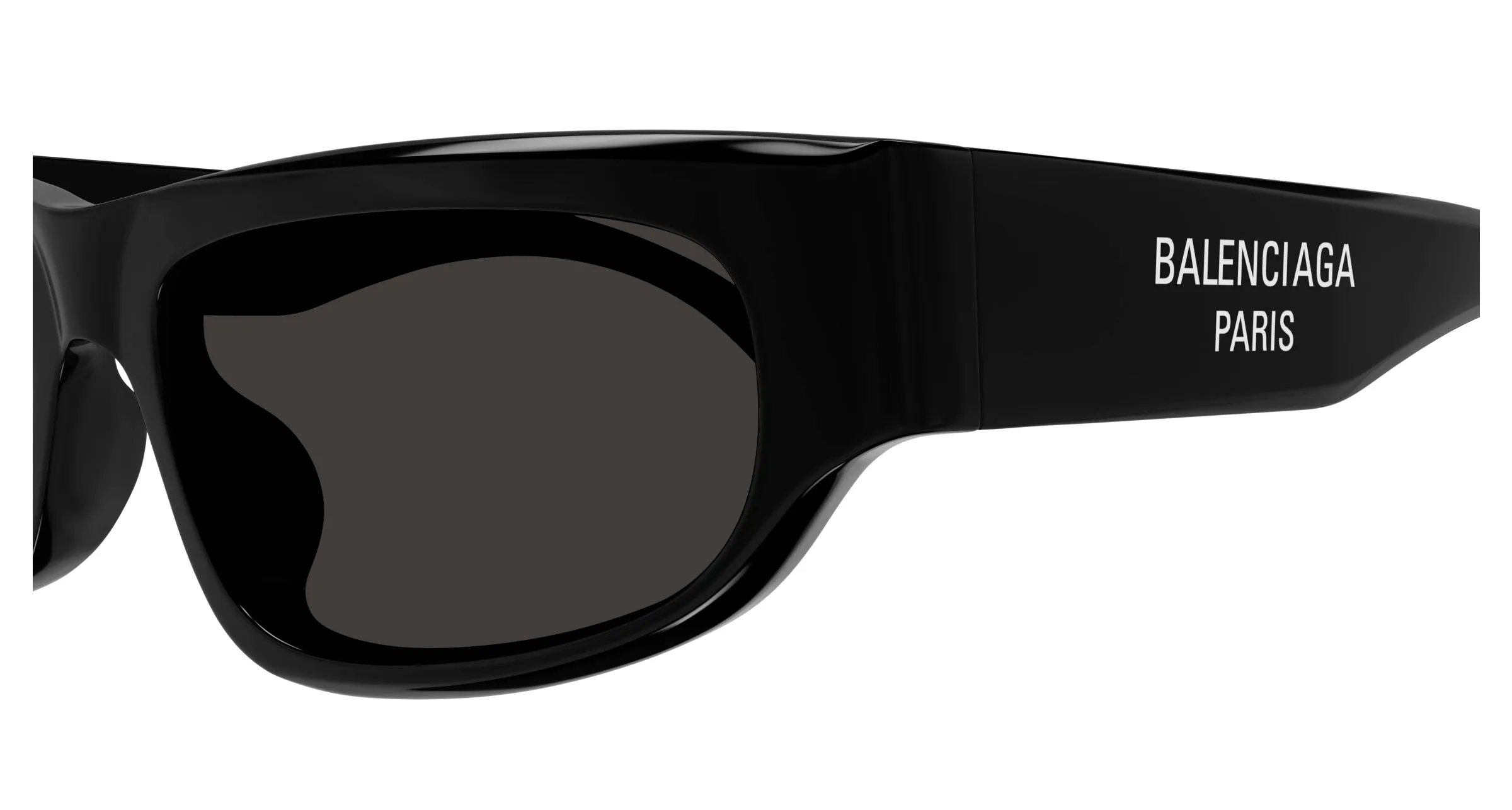 Balenciaga BB0388S 001 Occhiali da sole Acetato Nero Grigio Squadrata - immagine 3