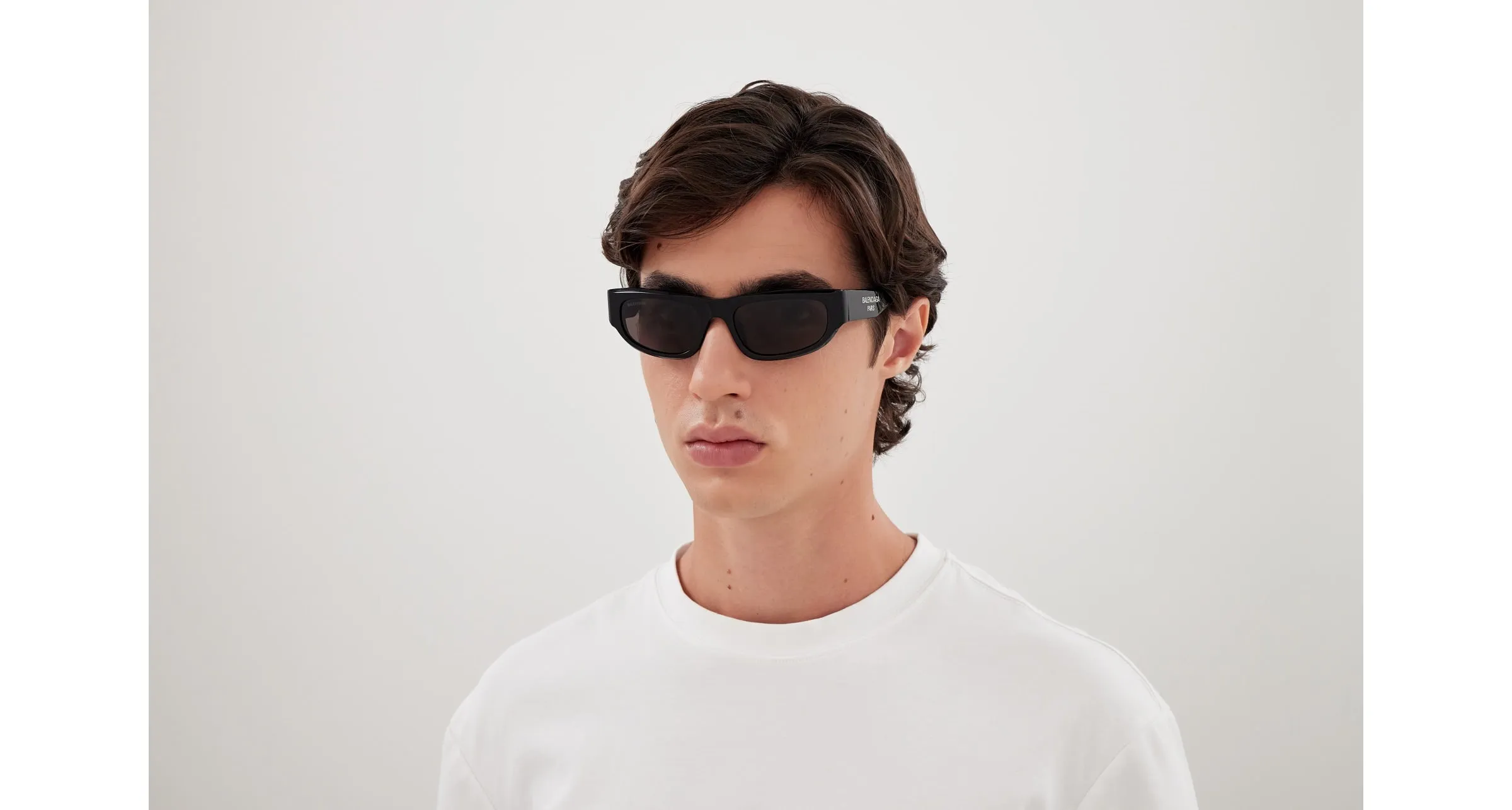 Balenciaga BB0388S 001 Occhiali da sole Acetato Nero Grigio Squadrata - immagine 4