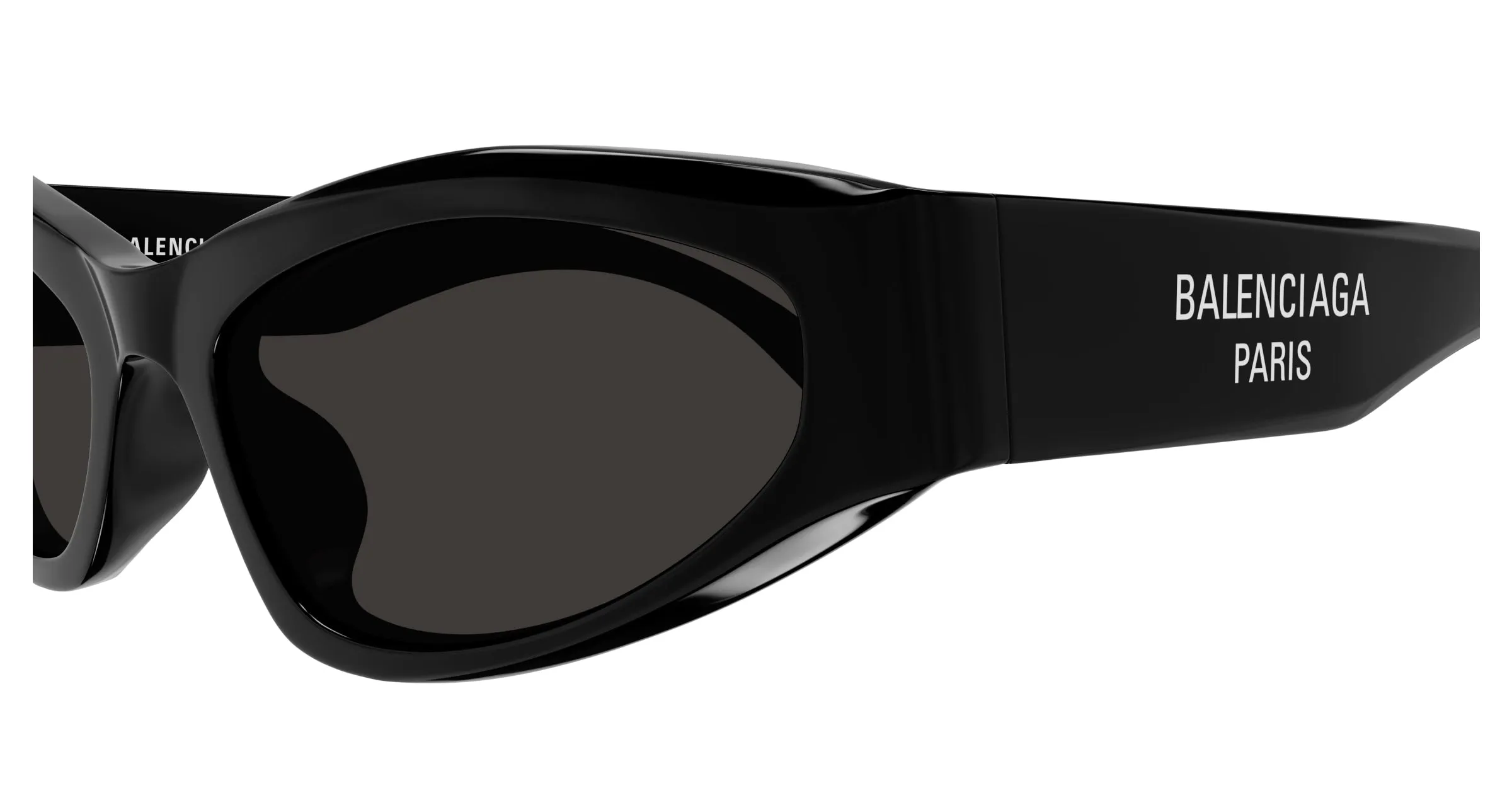 Balenciaga BB0387S 001 Occhiali da sole Acetato Nero Grigio Geometrica - immagine 3