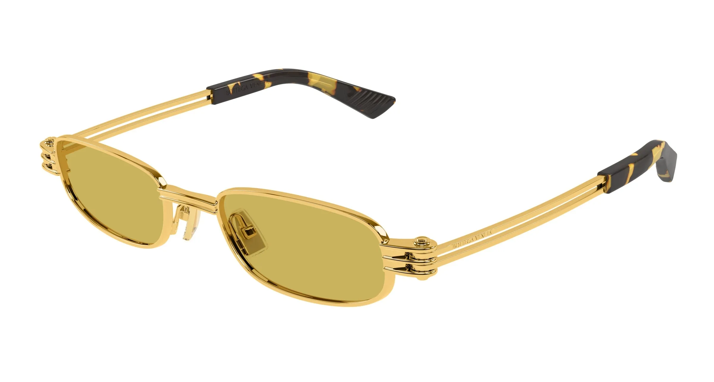 Bottega Veneta BV1381S 002 Occhiali da sole Metallo Oro Squadrata - immagine 1