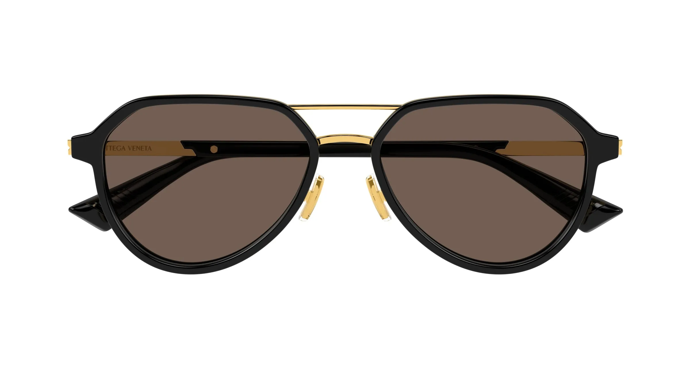 Bottega Veneta BV1373S 001 Occhiali da sole Acetato Nero Marrone Pilot - immagine 2
