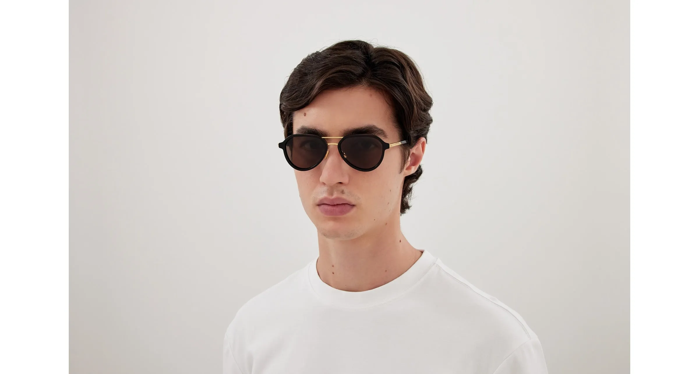 Bottega Veneta BV1373S 001 Occhiali da sole Acetato Nero Marrone Pilot - immagine 4