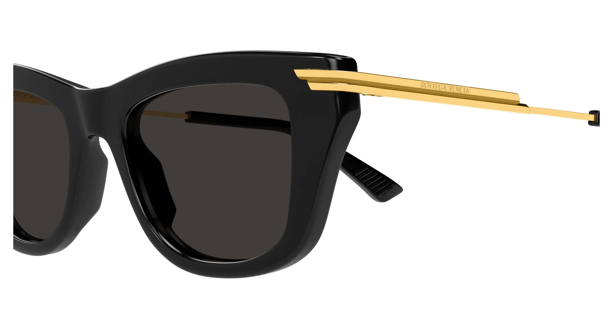 Bottega Veneta BV1369S 001 Occhiali da sole Acetato Nero Grigio Squadrata - immagine 3