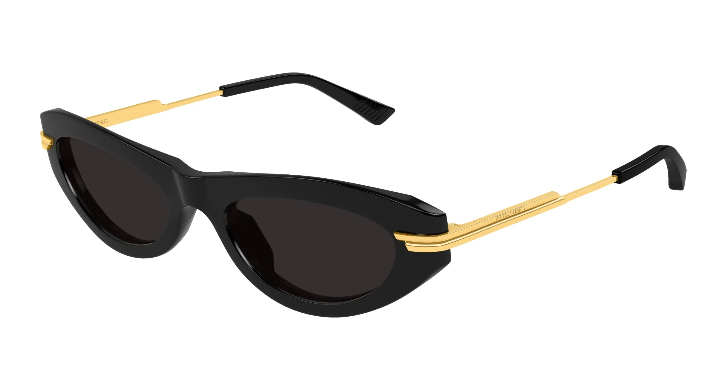 Bottega Veneta BV1368S 001 Occhiali da sole Acetato Nero Grigio Rotonda - immagine 1