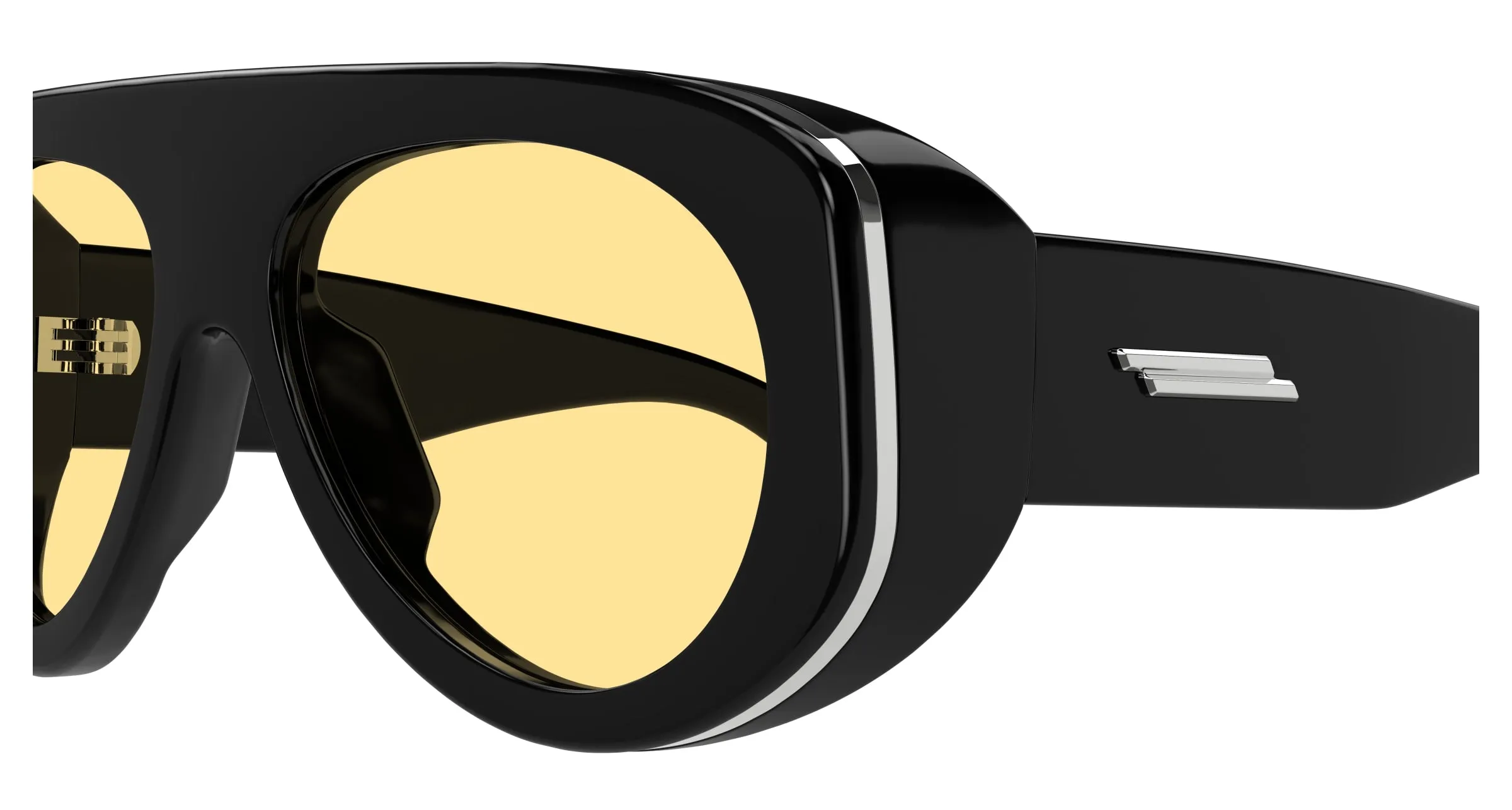 Bottega Veneta BV1362S 005 Occhiali da sole Iniettato Nero Arancione Pilot - immagine 3
