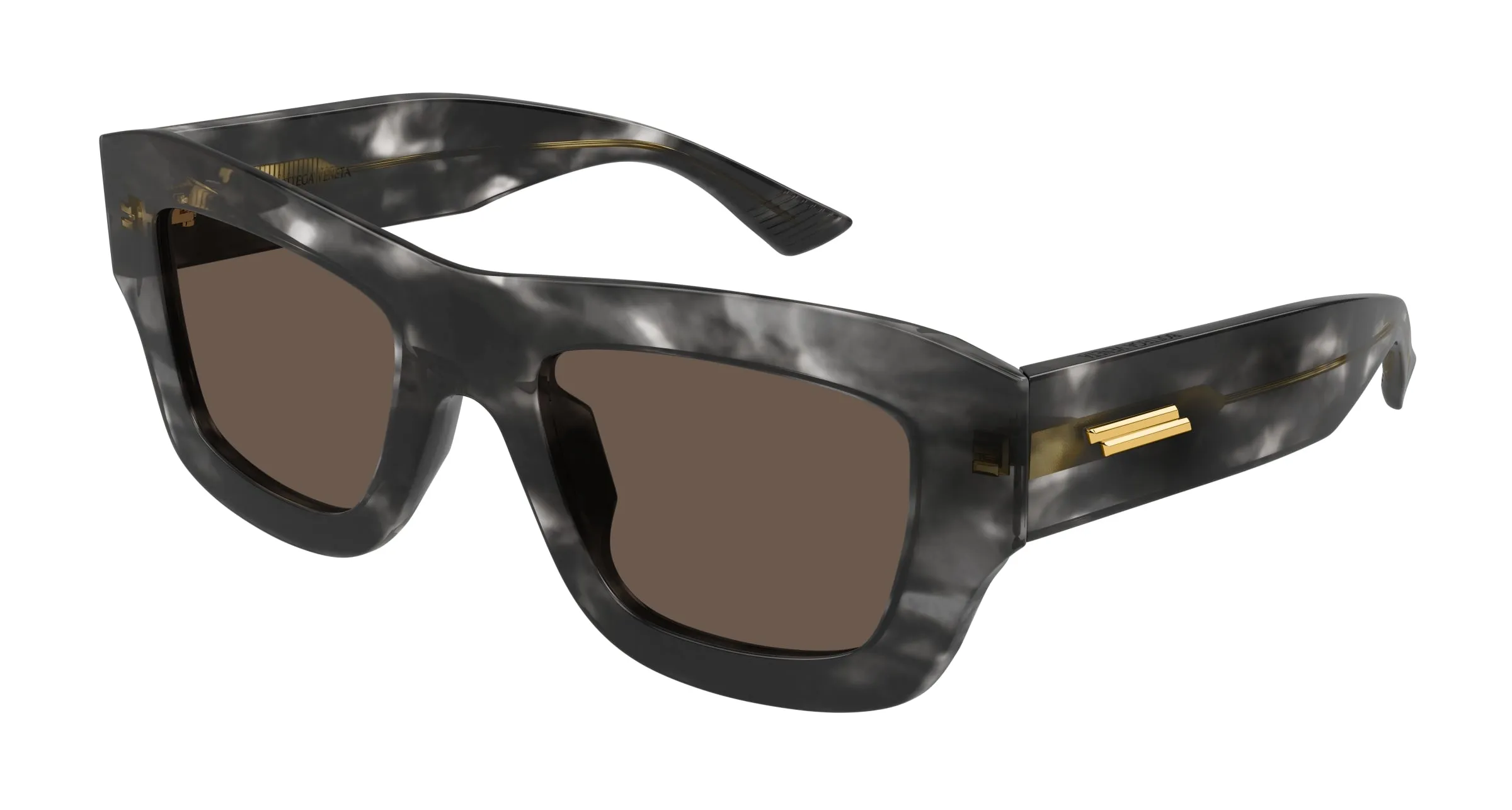 Bottega Veneta BV1357S 002 Occhiali da sole Acetato Nero Marrone Squadrata - immagine 1