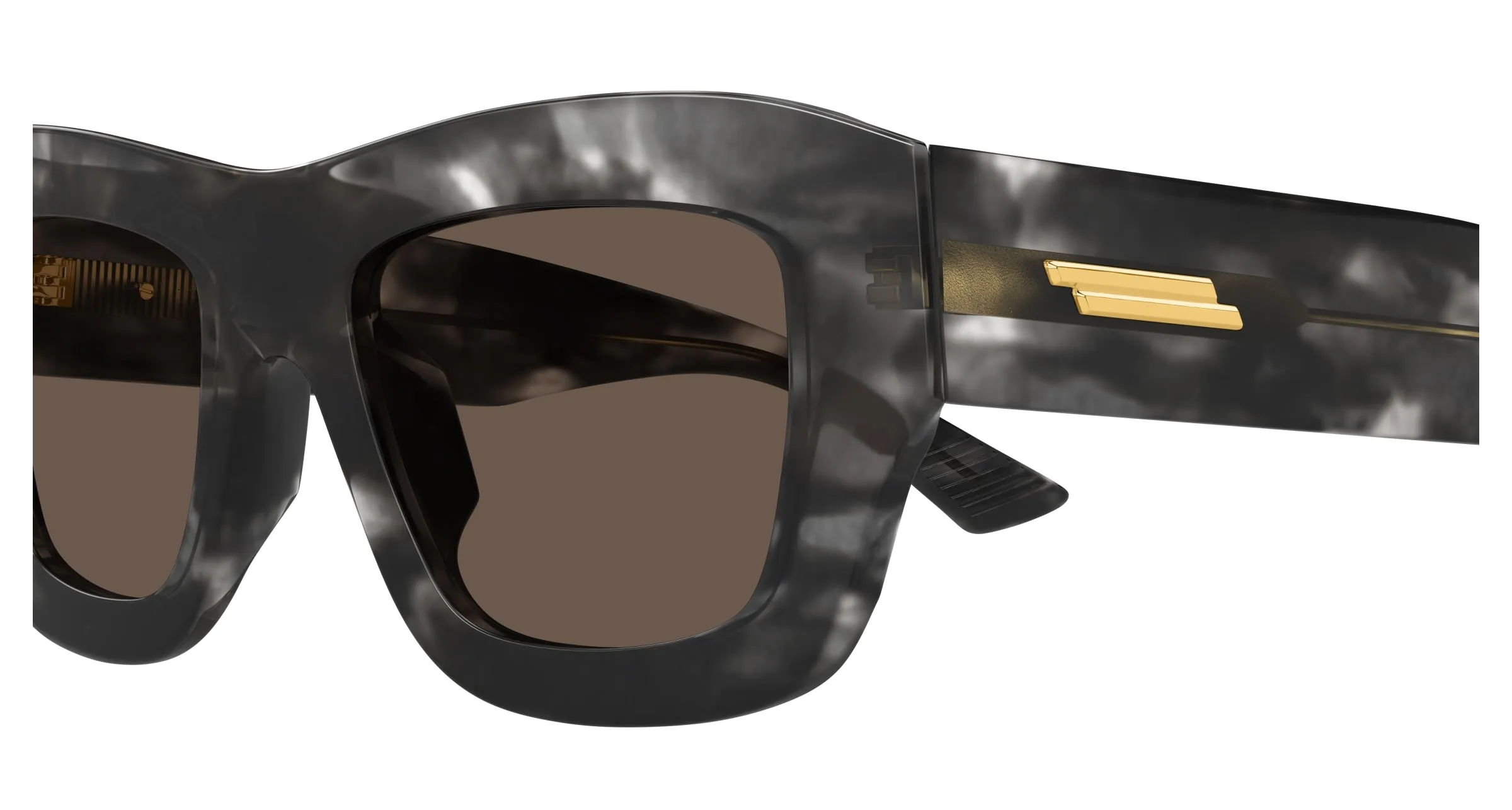 Bottega Veneta BV1357S 002 Occhiali da sole Acetato Nero Marrone Squadrata - immagine 3
