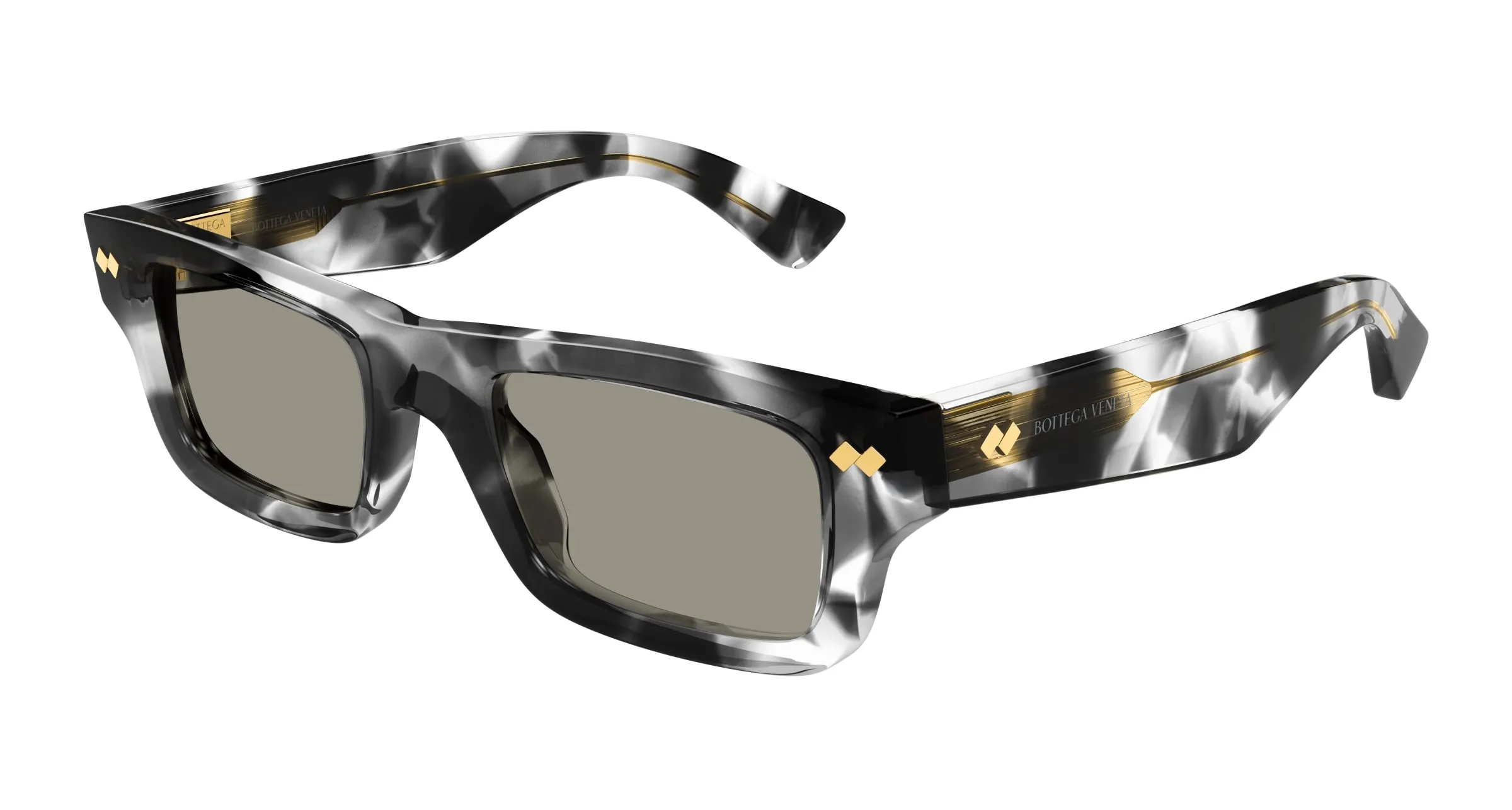 Bottega Veneta BV1351S 002 Occhiali da sole Acetato Havana Fumo Squadrata - immagine 1