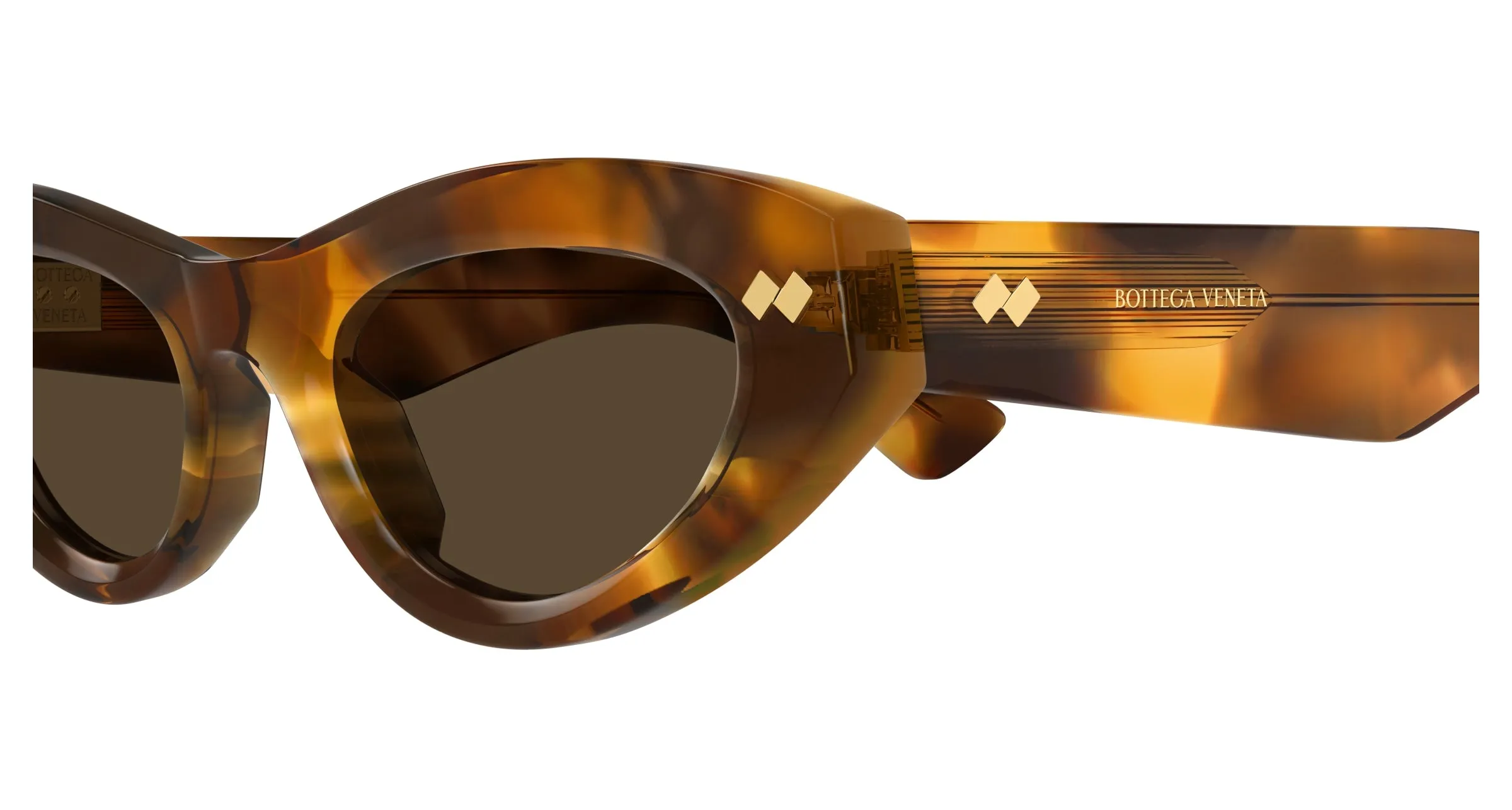 Bottega Veneta BV1350S 002 Occhiali da sole Acetato Havana Marrone Cat Eye - immagine 3