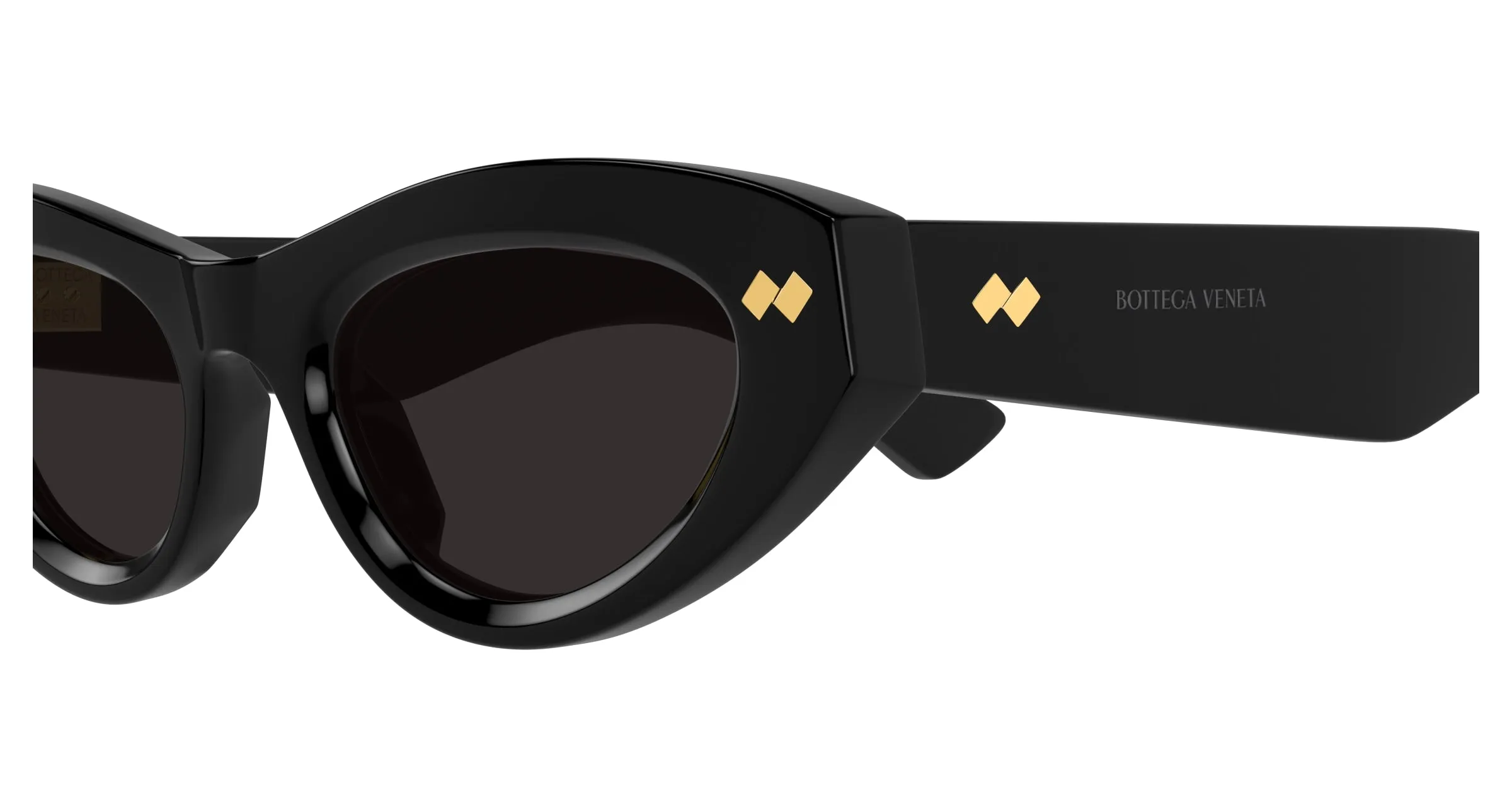 Bottega Veneta BV1350S 001 Occhiali da sole Acetato Nero Grigio Cat Eye - immagine 3