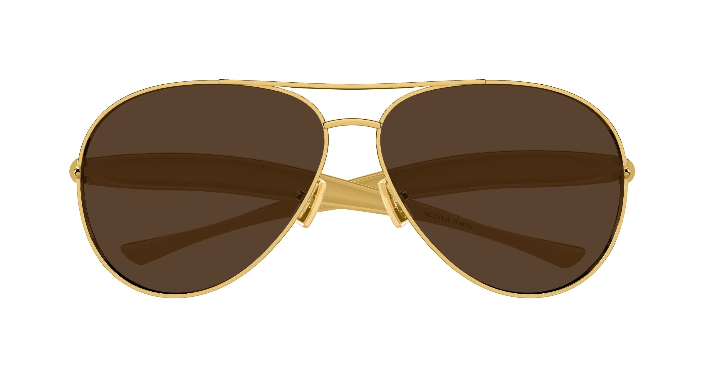 Bottega Veneta BV1305S 007 Occhiali da sole Metallo Oro Marrone Pilot - immagine 2