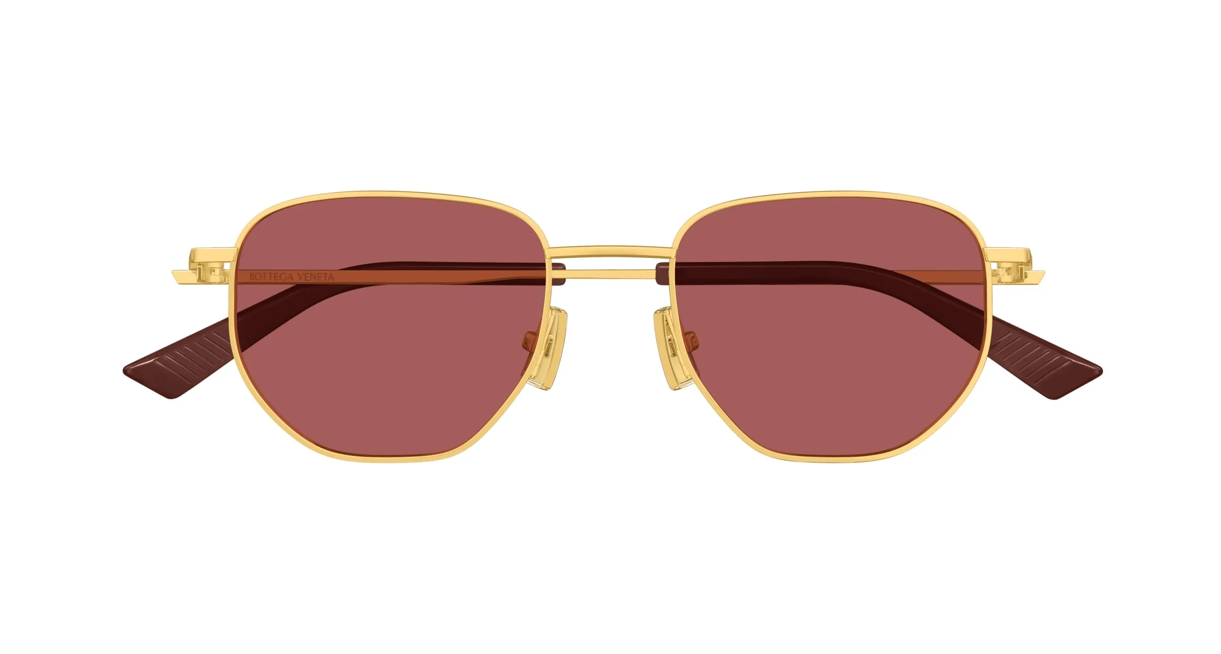 Bottega Veneta BV1301S 006 Occhiali da sole Metallo Oro Marrone Rotonda - immagine 2