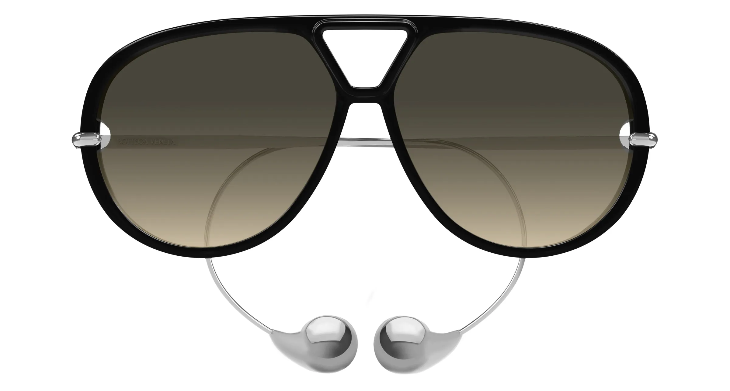 Bottega Veneta BV1273S 010 Occhiali da sole Acetato Nero Marrone Geometrica - immagine 2