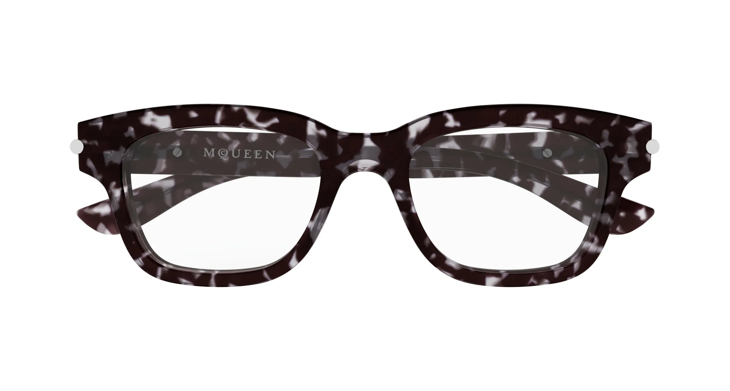 Alexander McQueen AM0497O 006 Montature da vista Acetato Havana Trasparente Squadrata - immagine 2